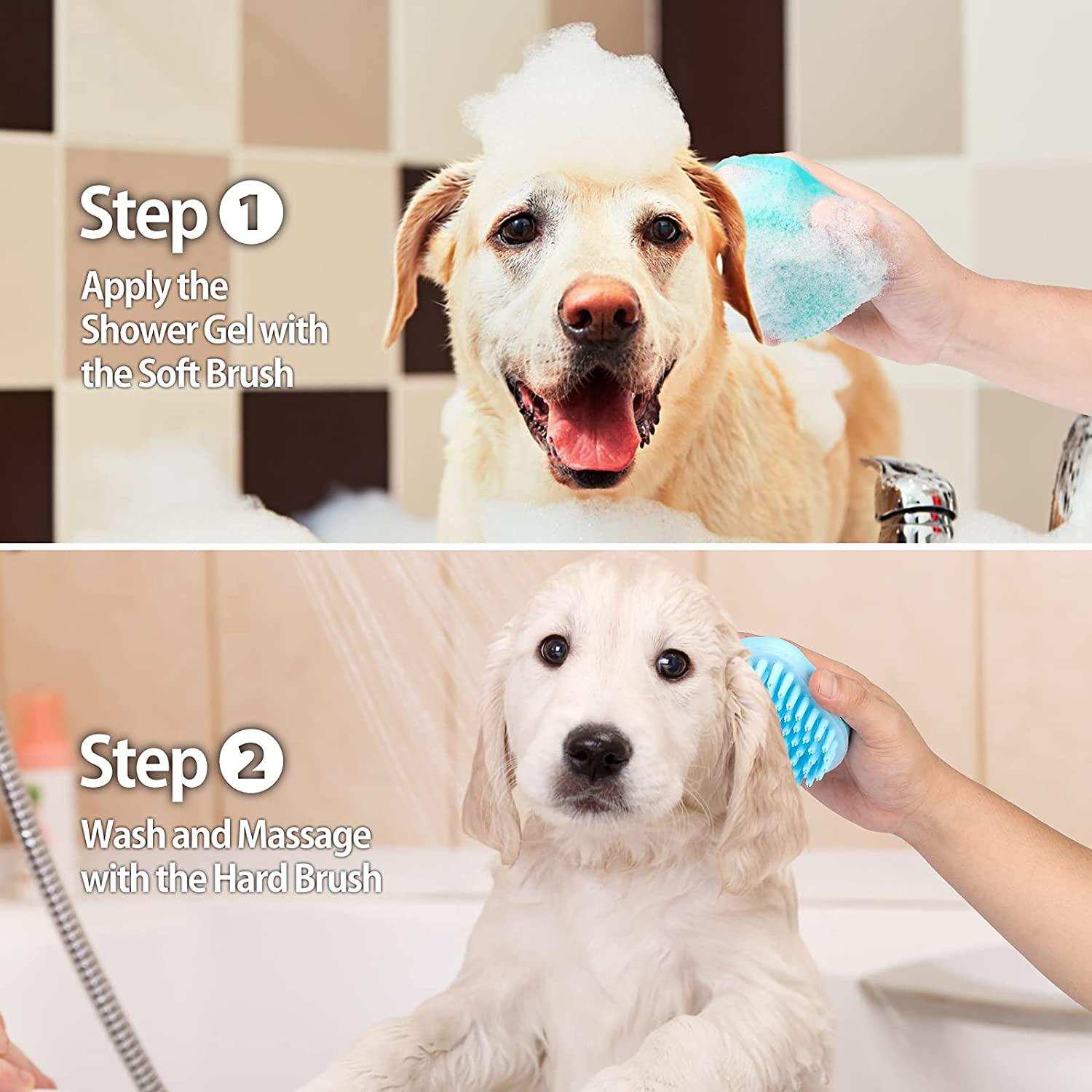 Dog Bath Brush Set | 2-Pack Shampoo Massager for Bathing – We Love Doodles