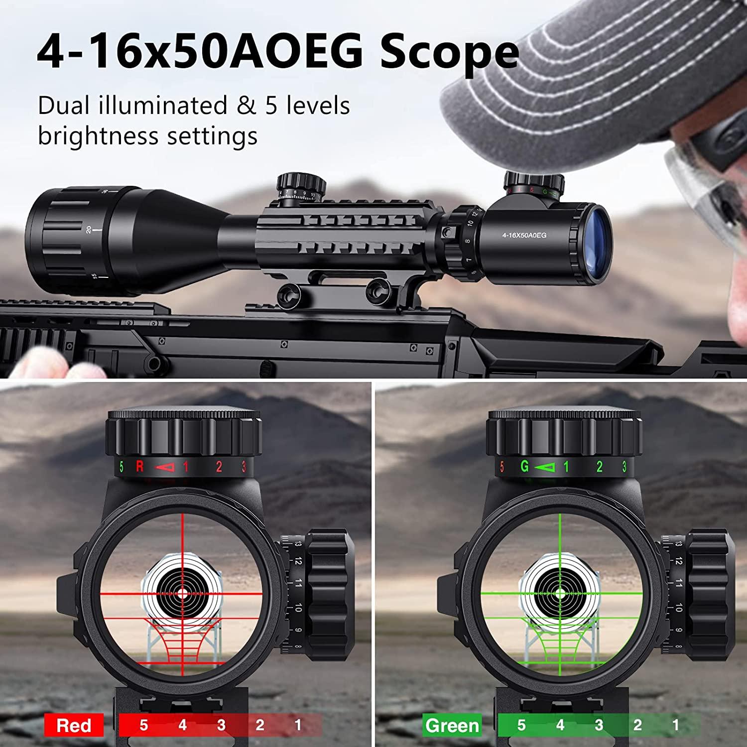 MidTen 416x50 Tactical Rifle Scope with Dual Illuminated Optics