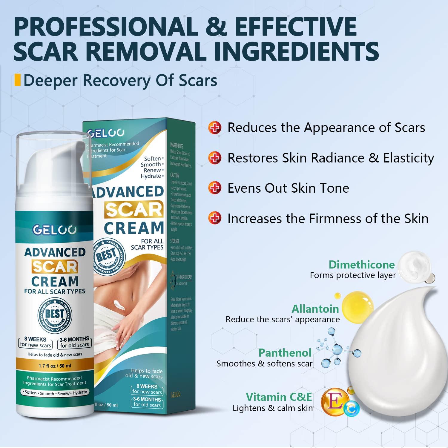 Geloo Advanced Scar Cream Gel 50g Silicone Gel for Scar Treatment