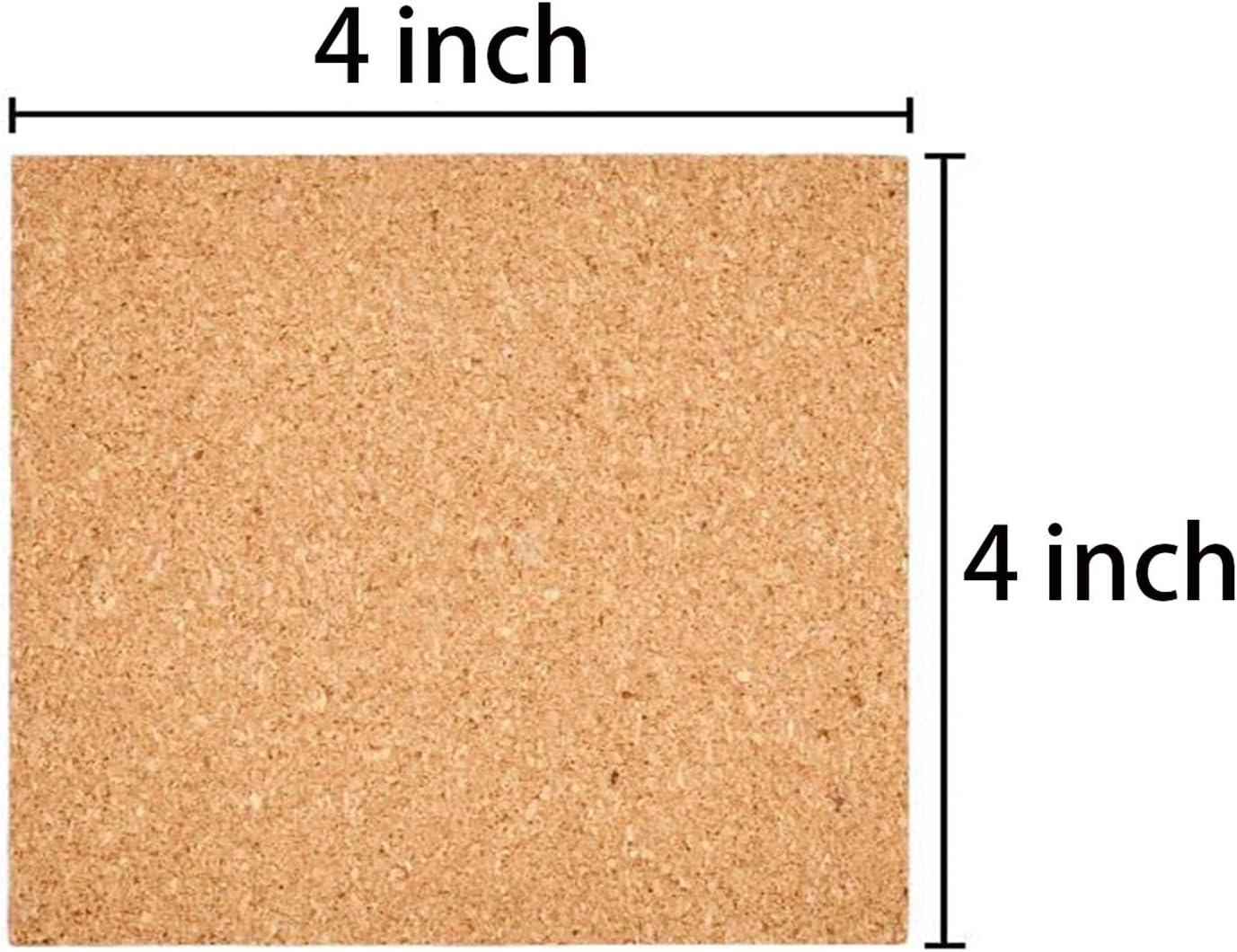 4 x 4 Inch Self Adhesive Cork Squares 100 MM Backing Cork Tiles Sheets