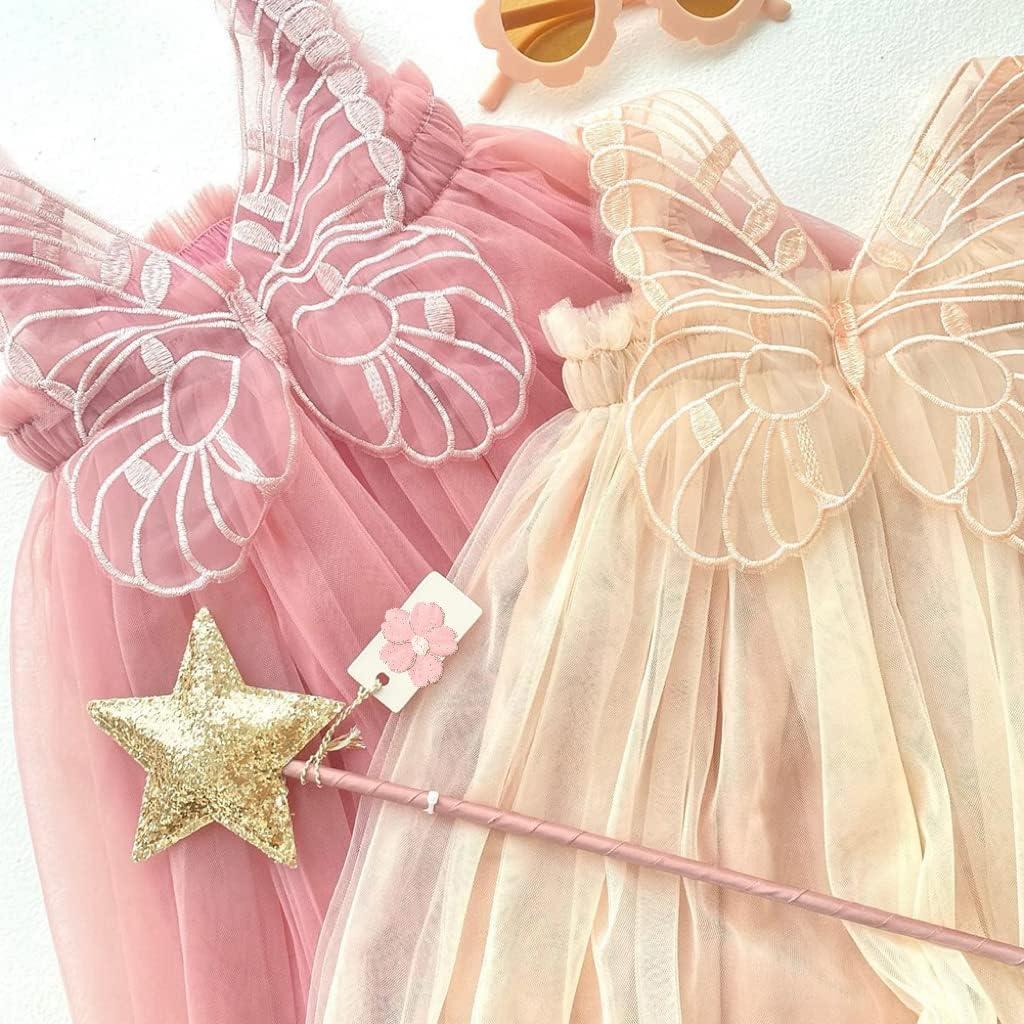PythJooh Baby Girl Butterfly Wings Tulle Princess Dress - 2
