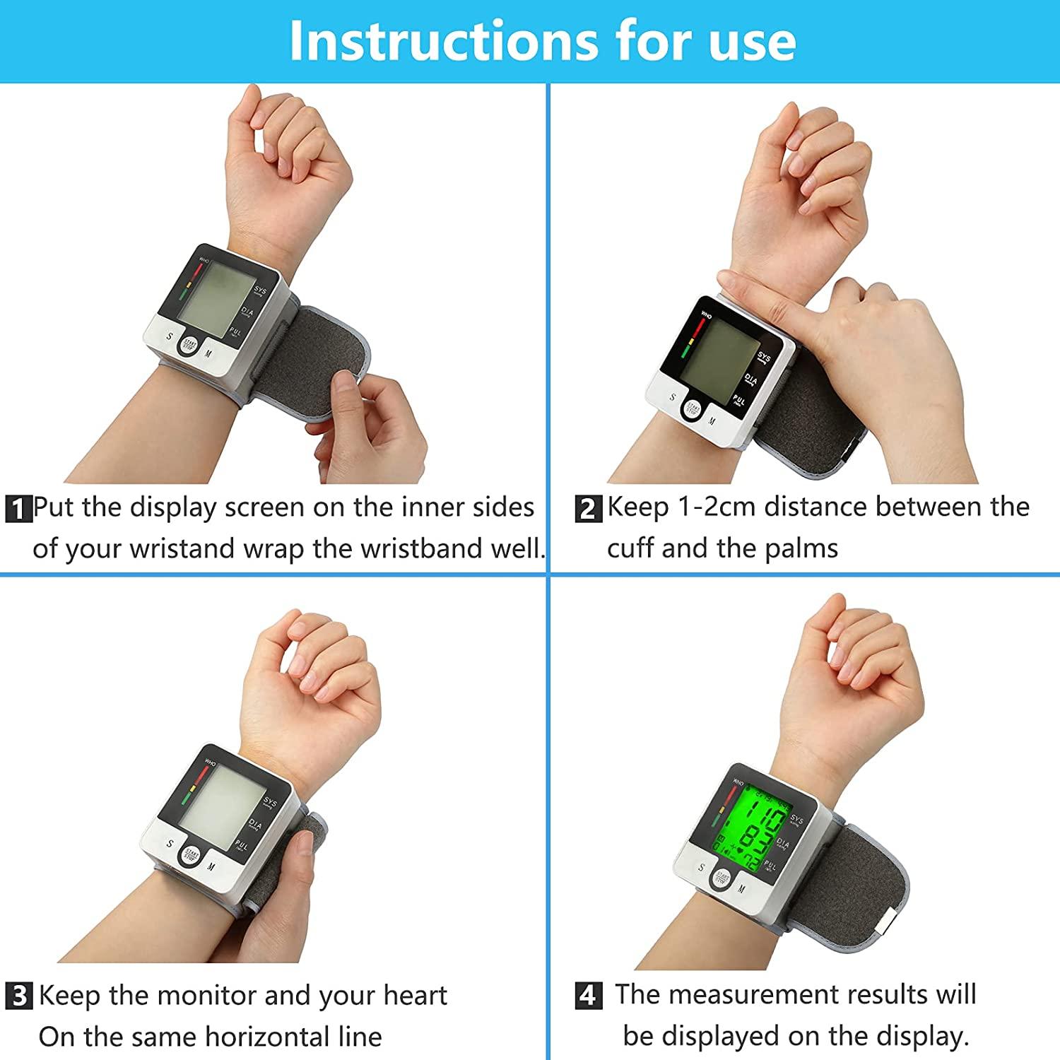 Wrist Blood Pressure Monitor,Wrist Heart Rate Monitor,Automatic Talking