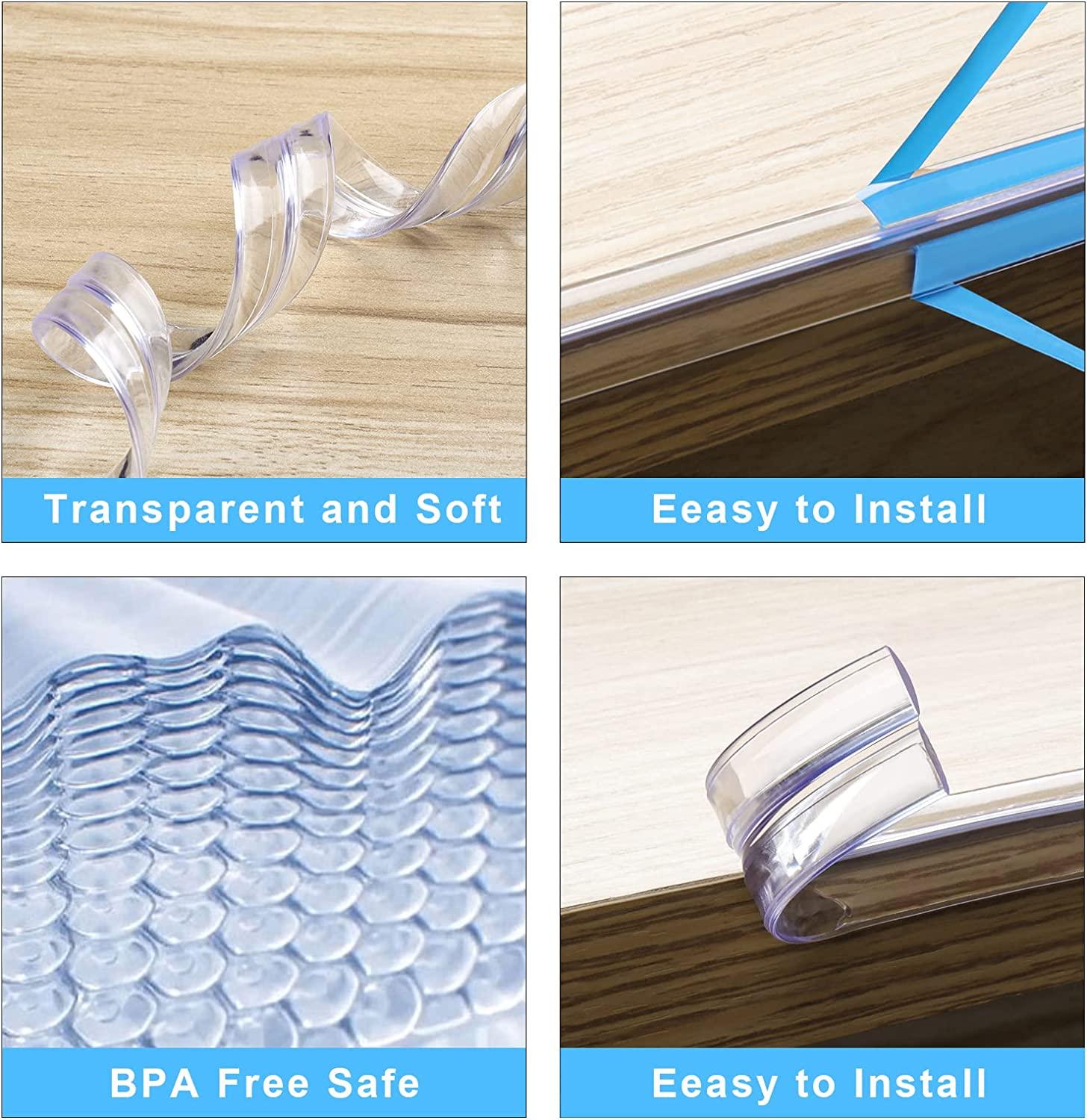 Baby Proofing, Edge Protector Strip Clear, Silicone Soft Corner Protectors  with Upgraded Pre-Taped Strong Adhesive, 6.6ft(2M) Edge Protectors for  Sharp Corners of Cabinets, Tables, Drawers 0.40.4in width(6.6ft length)
