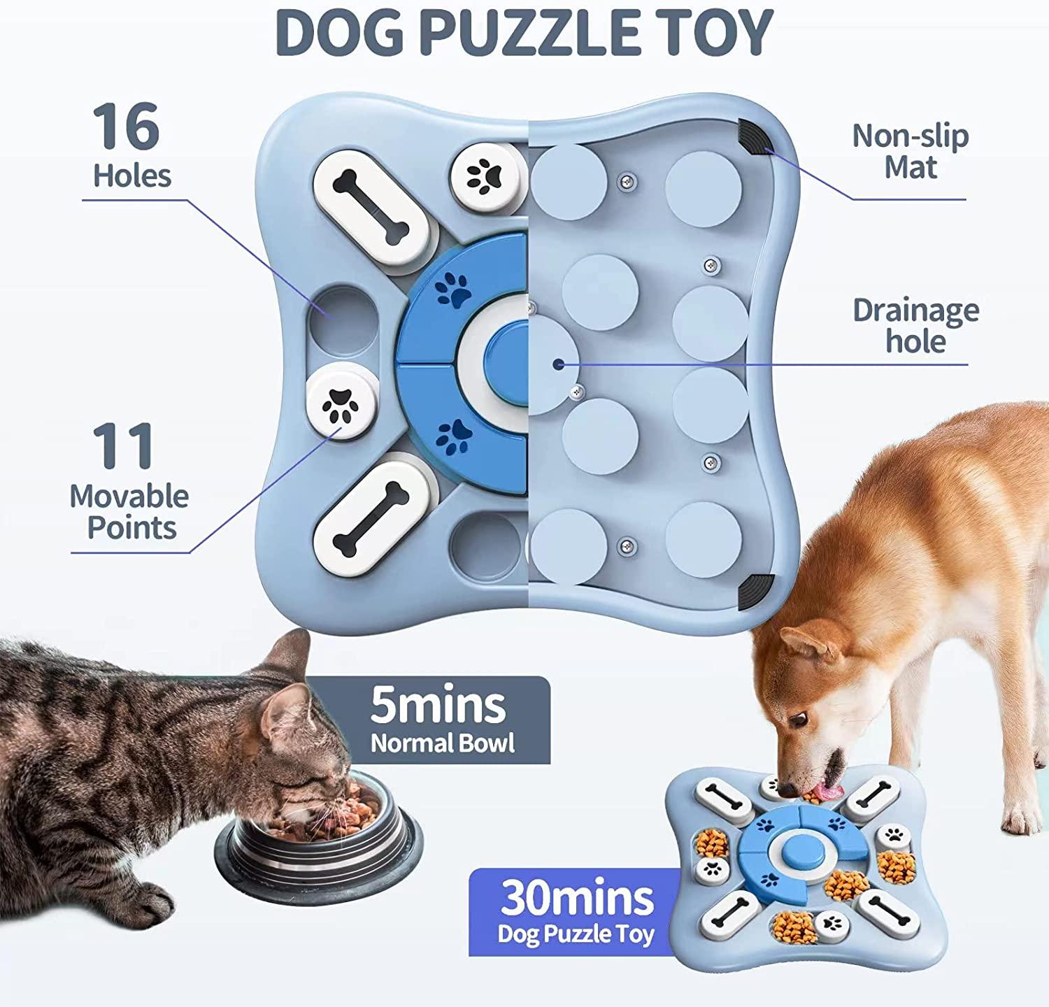 Dog Puzzle Toys Durable Dog Puzzles For Smart Dogs, Treat Dispenser For  Training Funny Feeding, Interactive Dog Toys To Aid Pets Digestion-blue