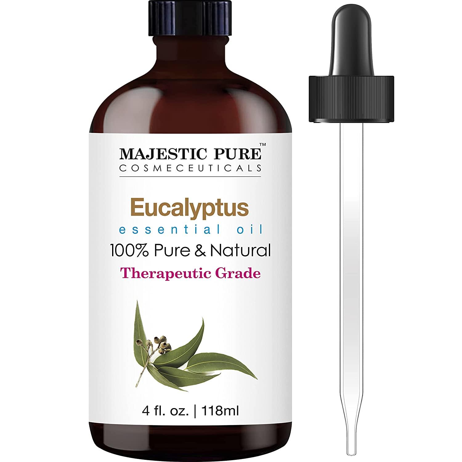 MAJESTIC PURE Eucalyptus Essential Oil Therapeutic Grade Pure and