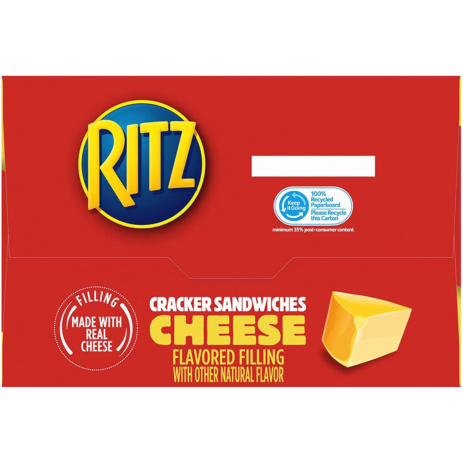 RITZ Cheese Sandwich Crackers, Family Size, 16 1.35 oz Packs