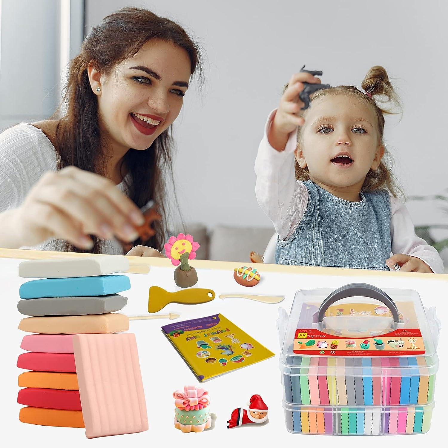 Polymer Clay 50 Colors Modeling Clay for Kids DIY Starter Kits