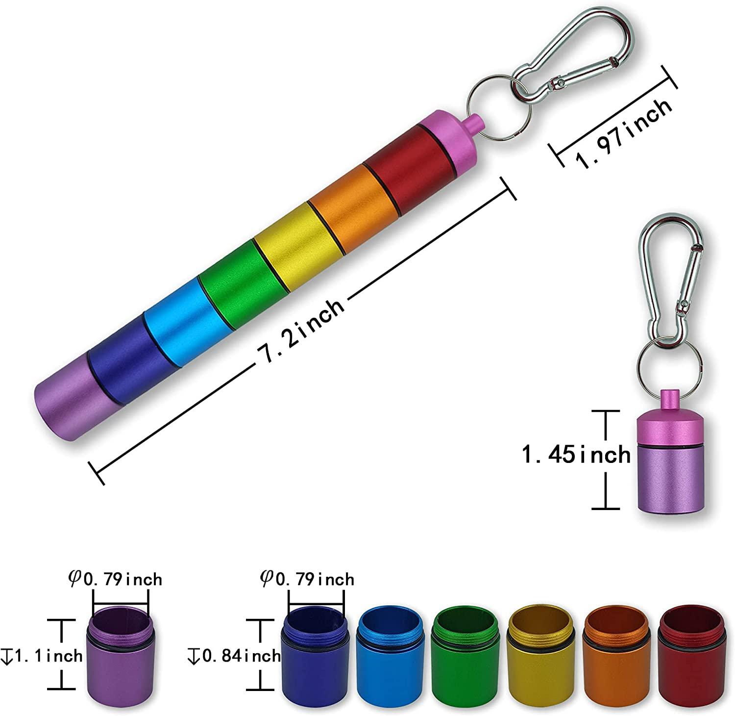 Small Portable Pill case Keychain, Metal Pocket Pill Boxes for
