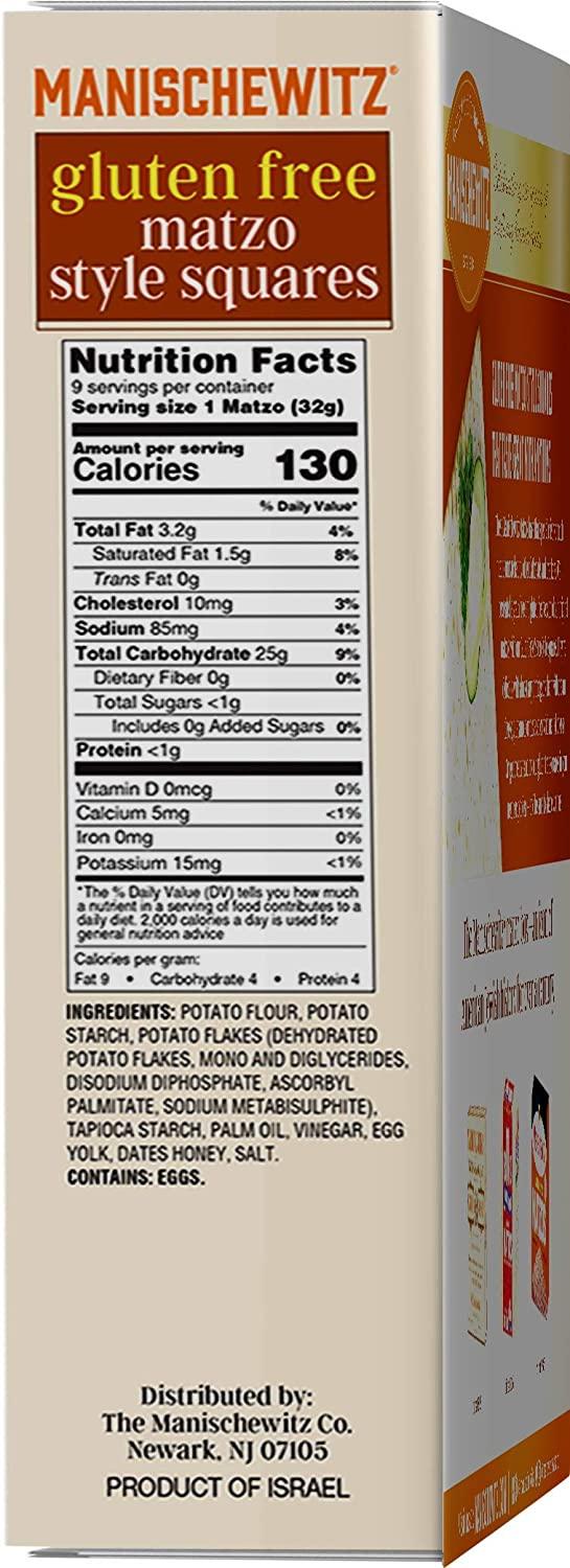 Manischewitz All Natural GlutenFree Matzo Style Squares, 10 Ounce 3 Pack
