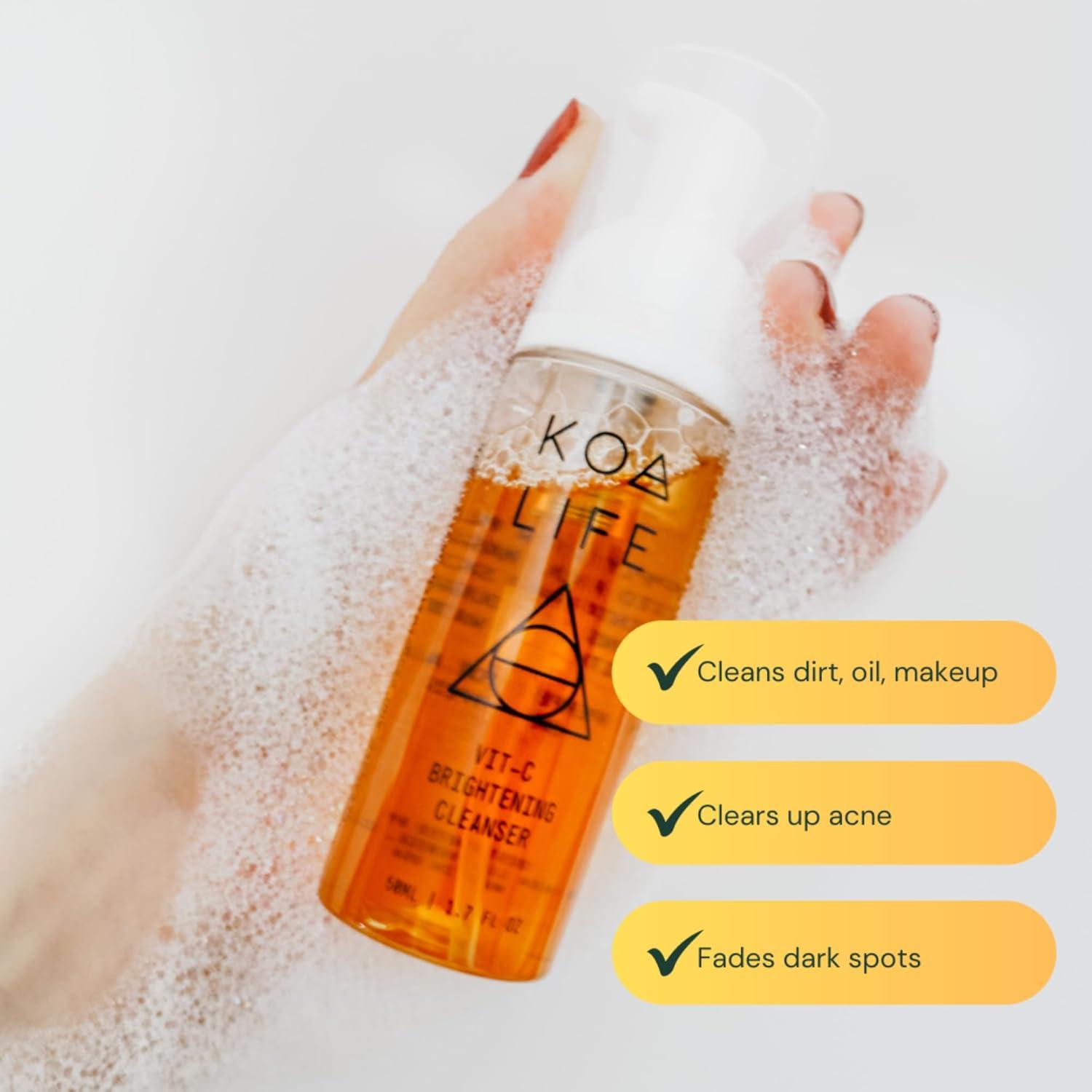 KOA LIFE Vit-C Brightening Facial Cleanser | Vegan Vitamin C Face Wash for  Bright Skin | Gentle Foam Cleanser 1.7 Fl Oz | Buy Now with Express  International Delivery | GoSupps.com