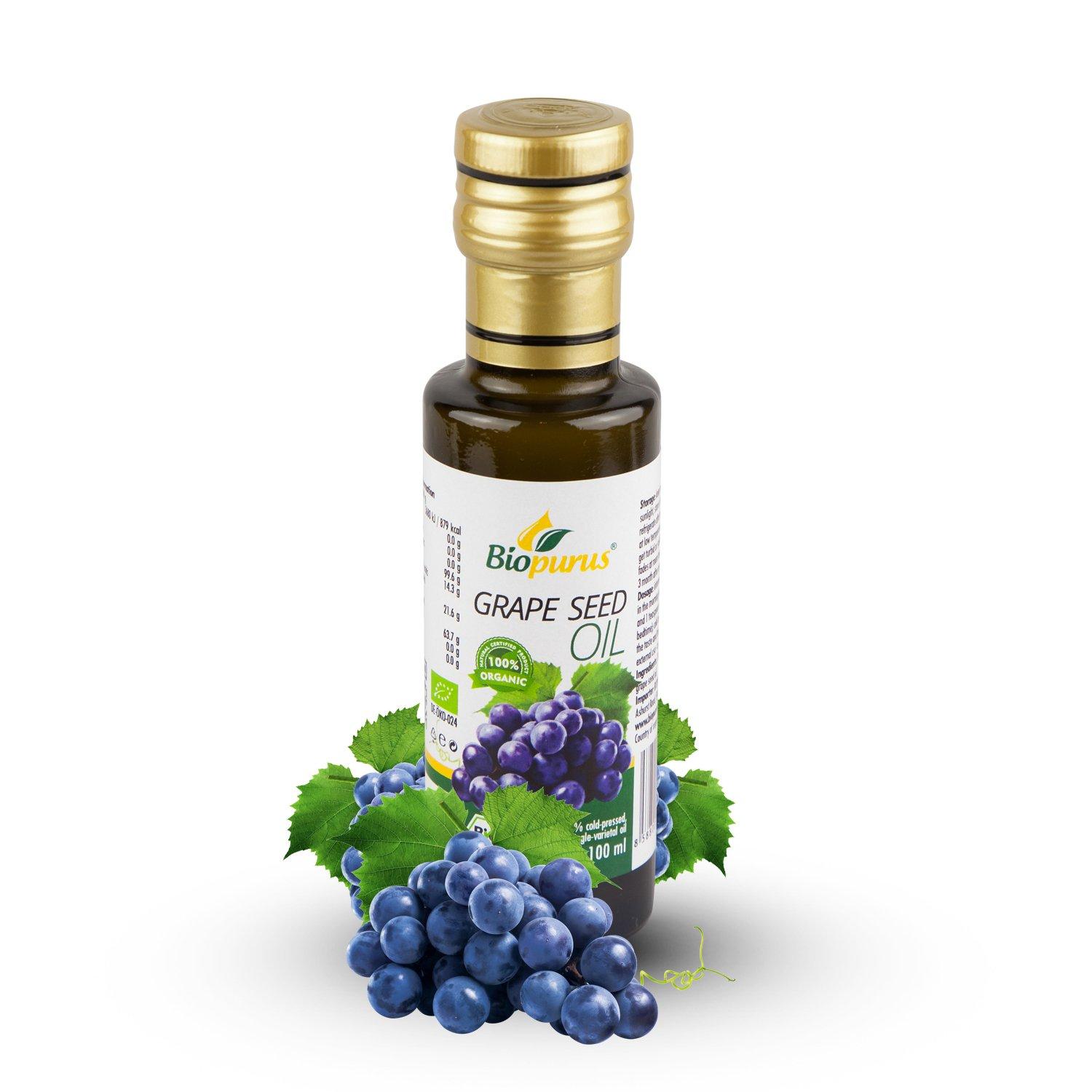 Biopurus Certified Organic Cold Pressed Grape Seed Oil 100 ml