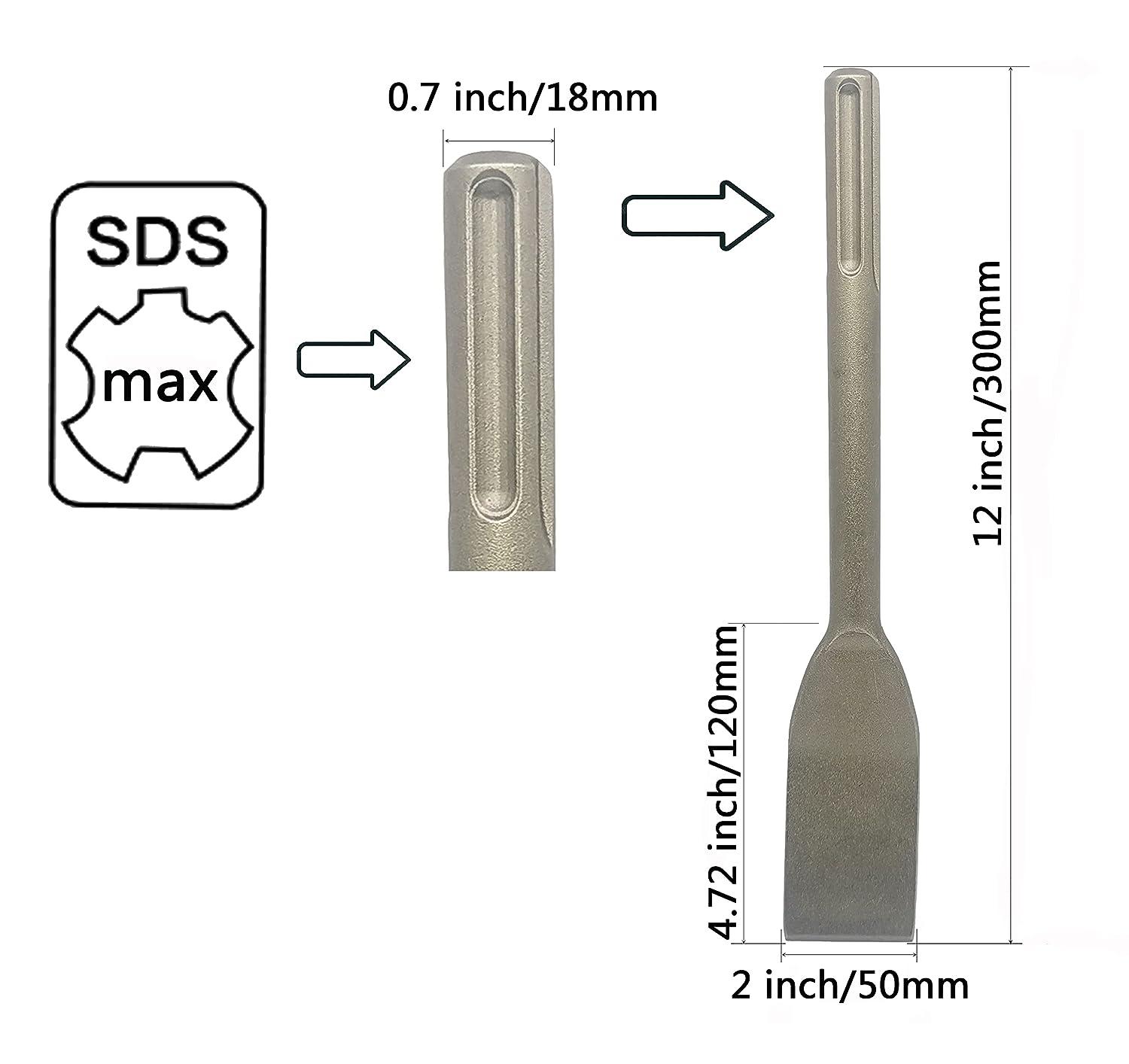BEEMEEMASTER SDS Chisel 2 in. x 12 in. SDSMax Tile Chisel Hammer Steel