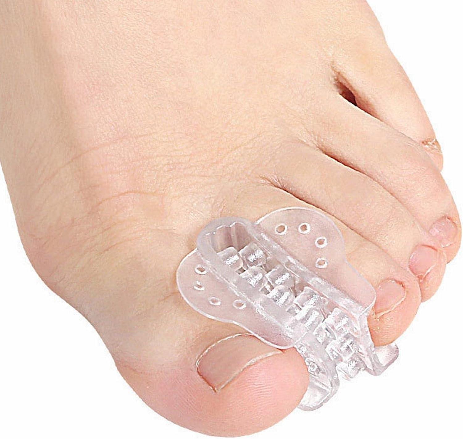 Toe Separators Hammer Toe Straightener Big Toe Spacers Clear Gel Spreader  Correct Crooked Toes Corrector and Pads for Overlapping Hallux Valgus Clear  (Clear One Size) Clear One Size