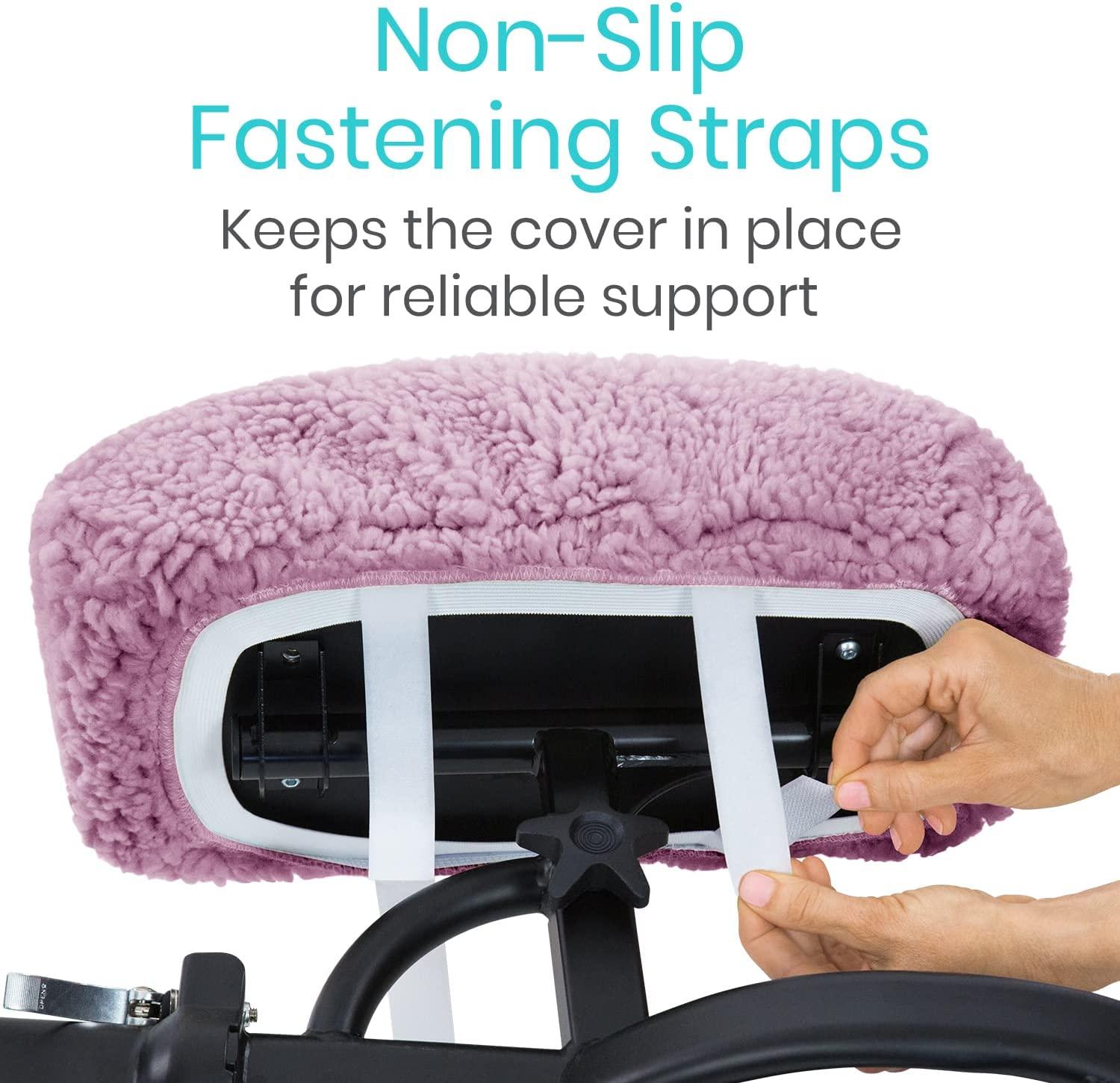 Vive Knee Scooter Pad Cover Plush Adult Sheepskin Memory Foam Cushion