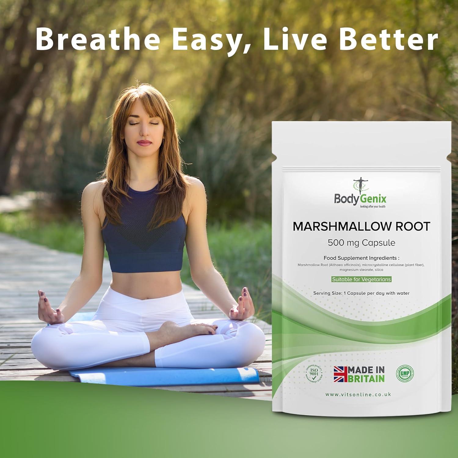 Bodygenix Marshmallow Root 500mg caps Respiratory COUGHS IBS (30) 1