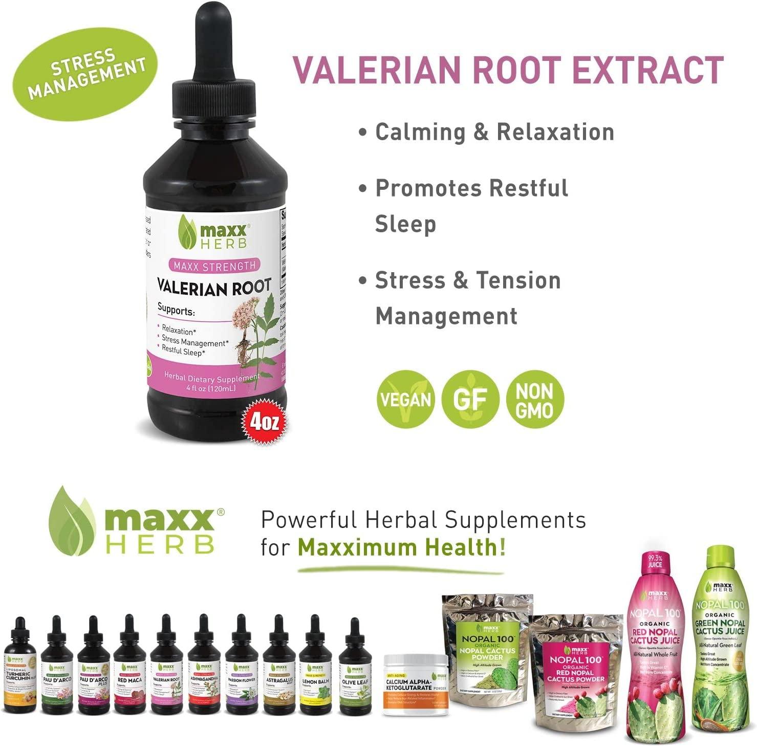 Maxx Herb Valerian Root Extract Max Strength, Liquid Valerian Root