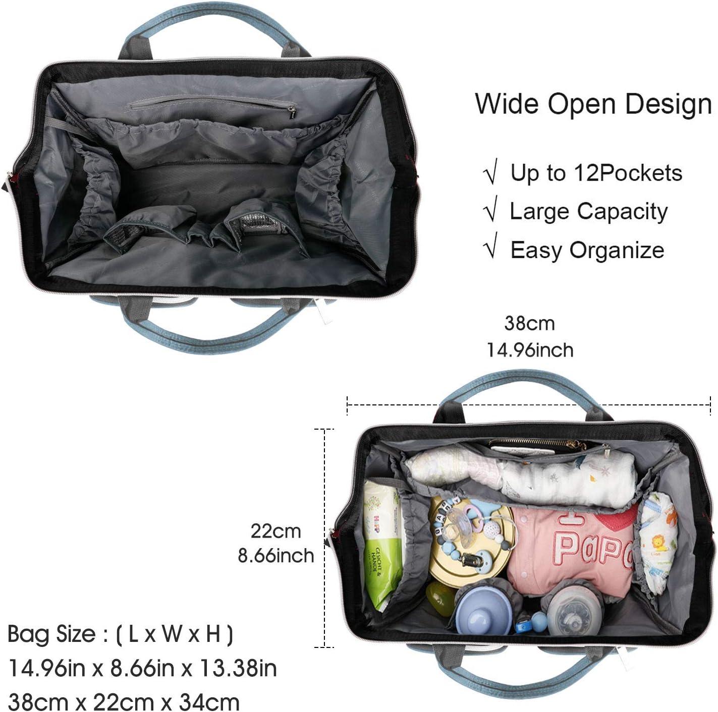 Pomelo Best Baby Changing Bag with Pram Clips and Changing Mat Mint