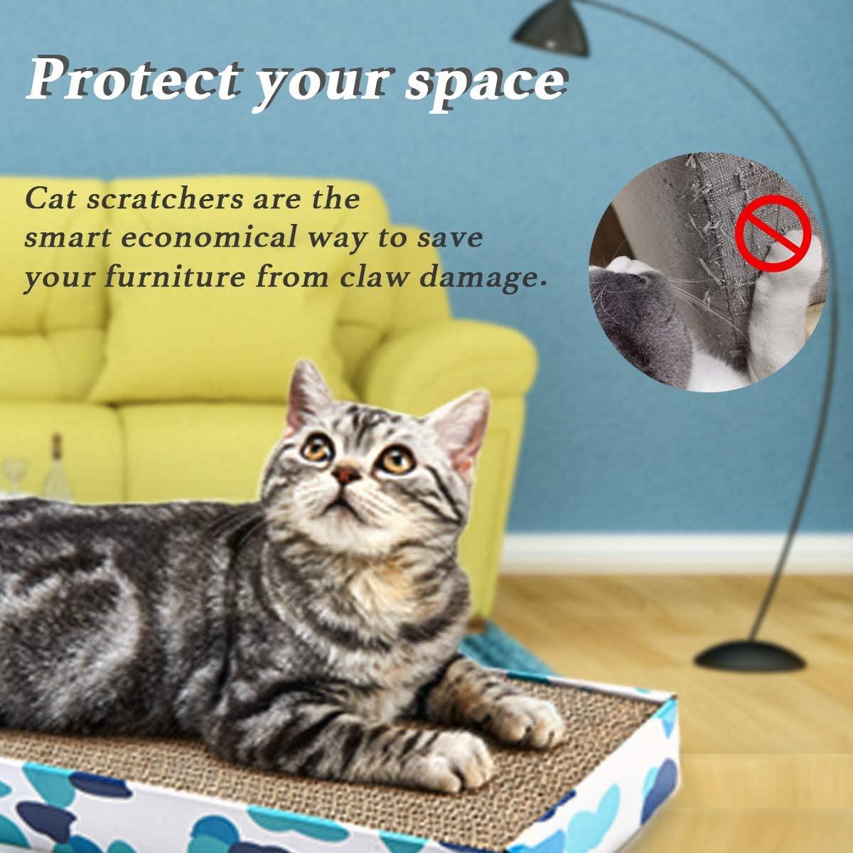 PEEKAB Cat Scratcher Cardboard Reversible Cat Scratching Pad Kitty Corrugated Scratching Bed