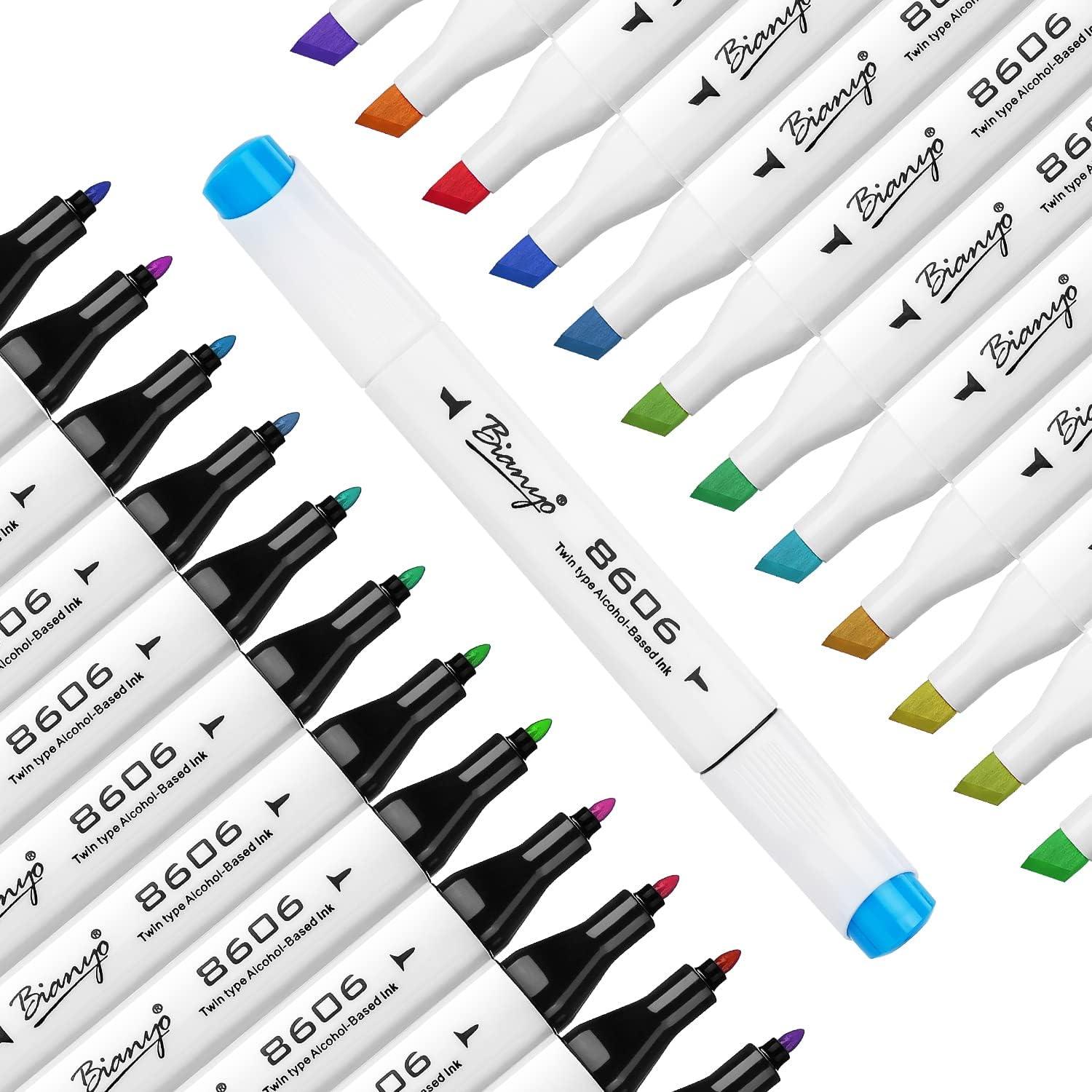 Bianyo 72 Pastel Markers Alcohol Marker Set Dual Tip Art Markers Set  Alcohol-Based Ink Permanent Marker with Premium Grey Bag for Adults Kids  Amateurs Coloring Drawing Outlining highlighting 72 Pastel Colors Gre