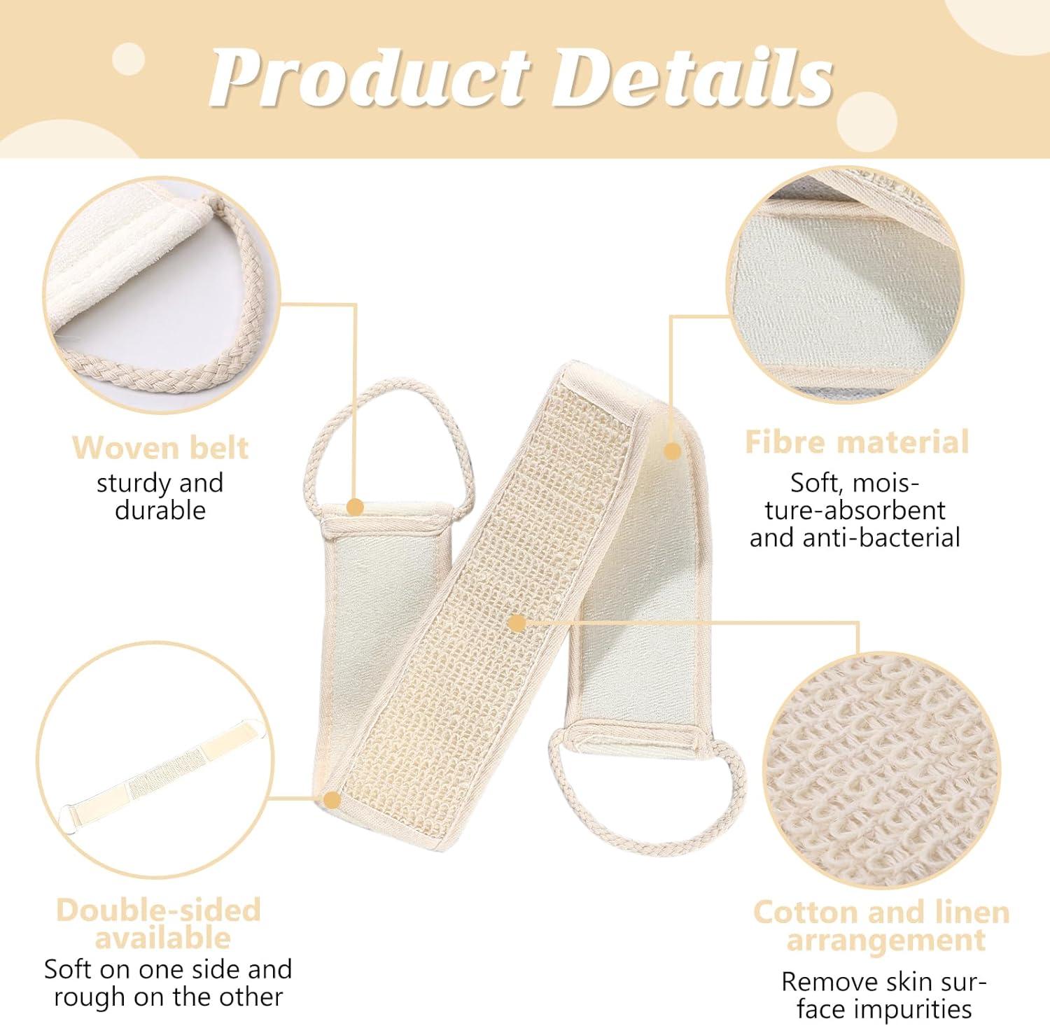 2 Pcs Back Scrubber for Shower New Deep Exfoliating Loofah Back