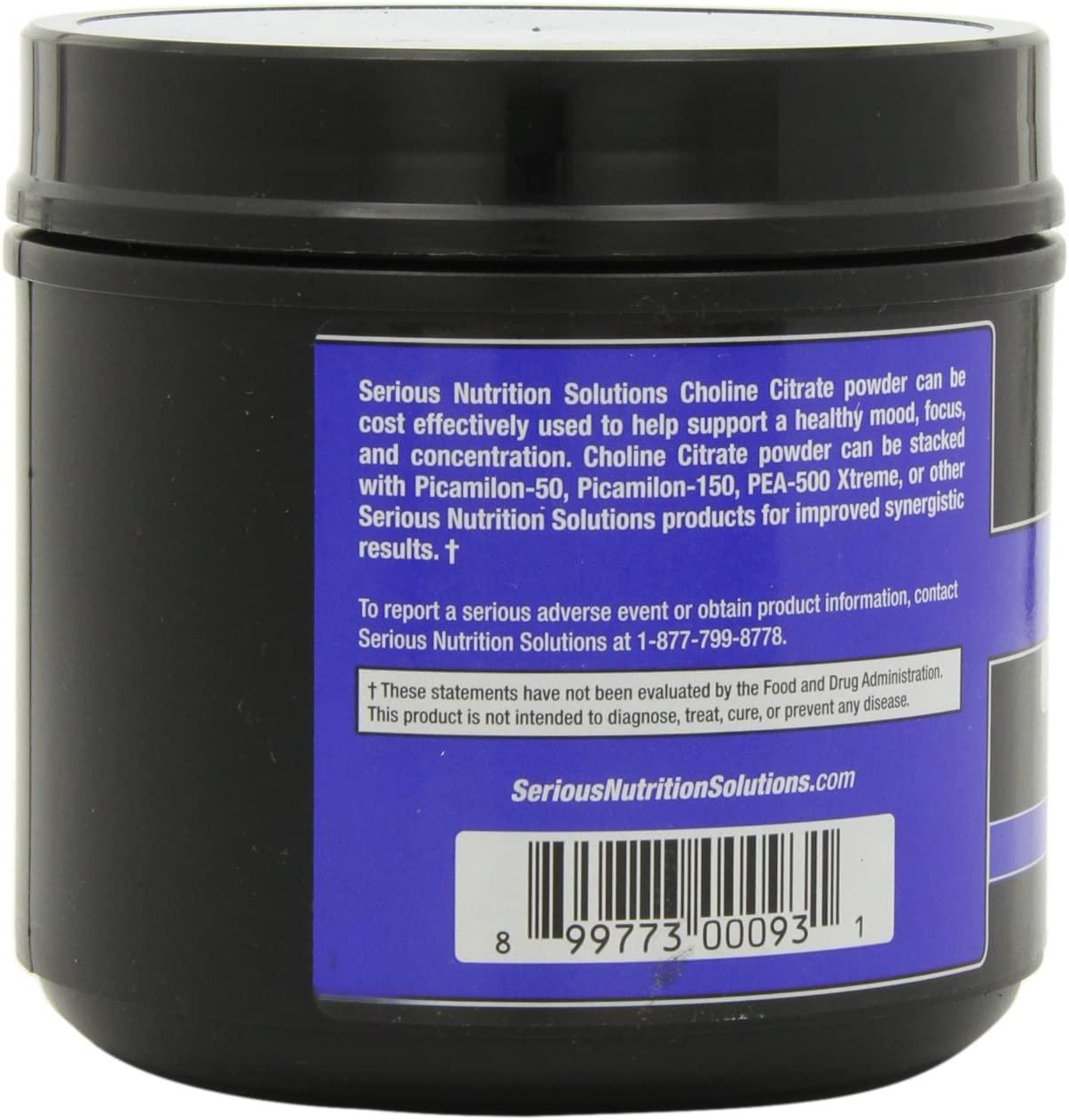 Serious Nutrition Solution Choline Citrate Powder, 500 Grams