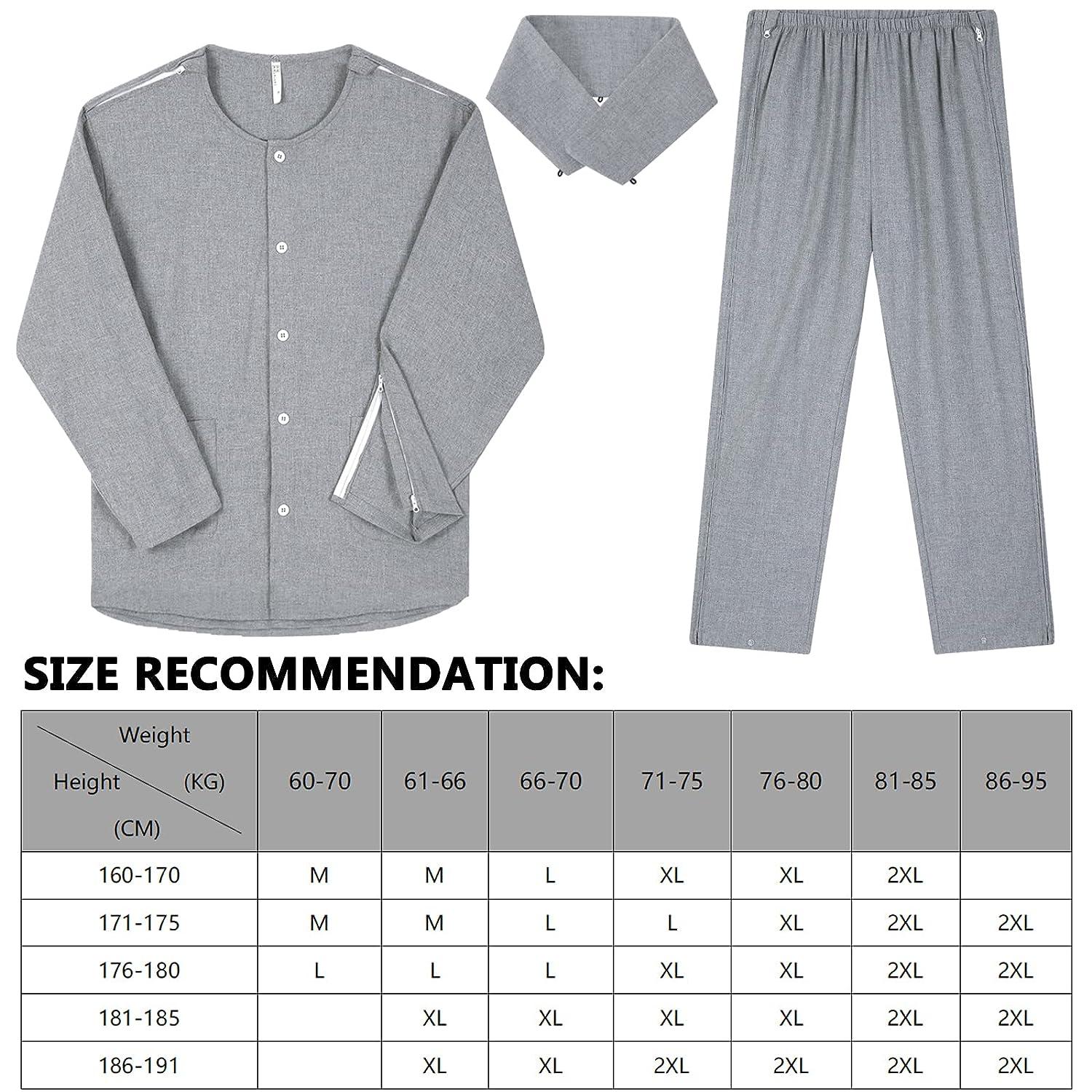YOSINISO XXL DoubleOpening Zipper Hospital Gown for Bedridden Patients