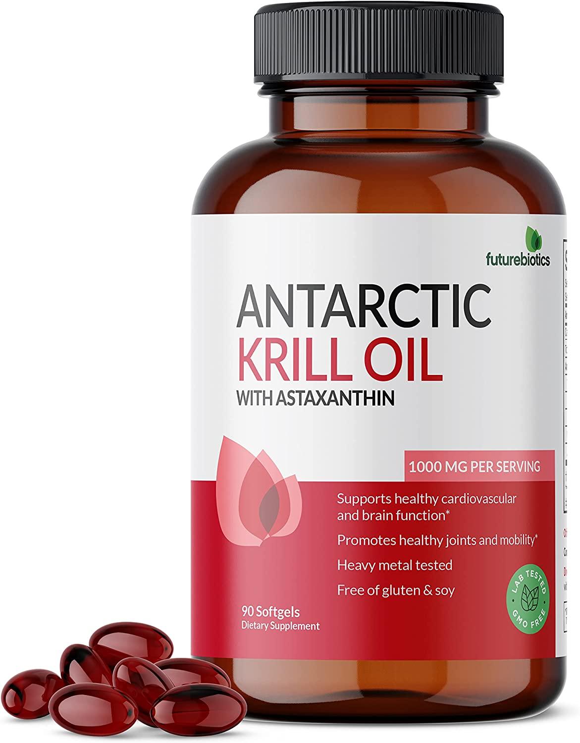 Futurebiotics Antarctic Krill Oil with Omega3s EPA, DHA, Astaxanthin