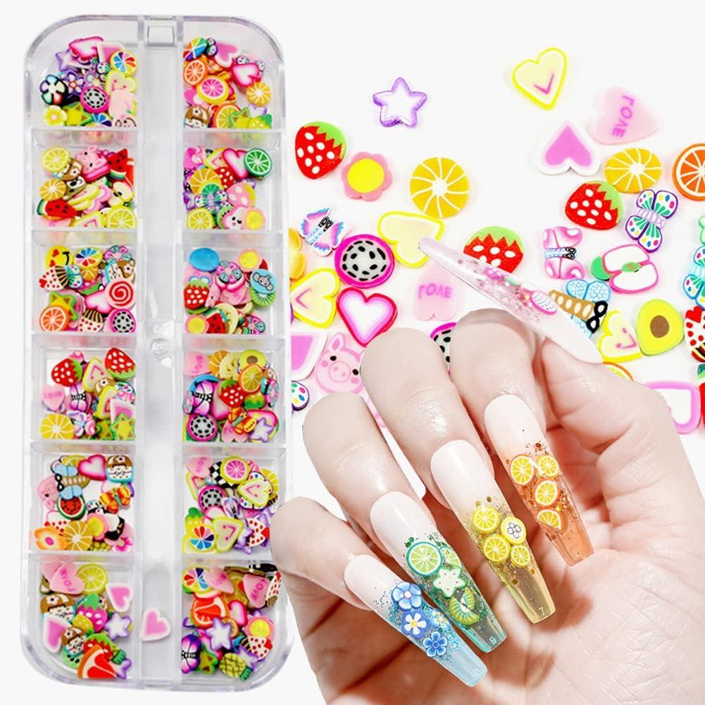 Buy CHANGAR Fruit Nail Art Slices, 3D DIY Nail Art Fimo Slime Supplies  Stickers Decoration Colorful Apple Kiwi Fruit Banana Lemon Strawberry  Watermelon for DIY Crafts, Nail Art and Cellphone Decoration Online