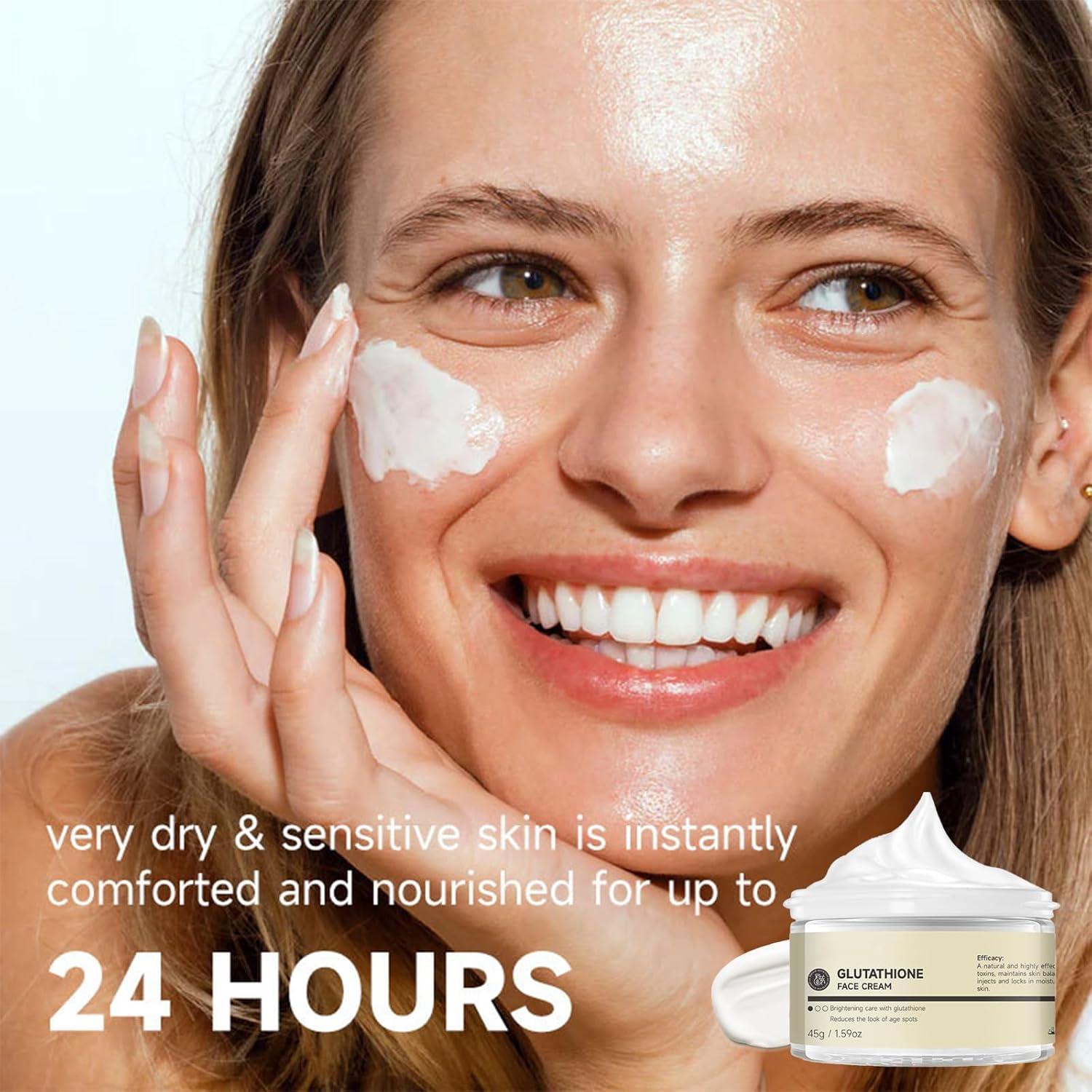 does glutathione inhibit melanin production Glutathione Face Moisturizer for Women - Face Cream for women - High  Moisturizing Face Moisturiser - Anti Aging Face Cream
