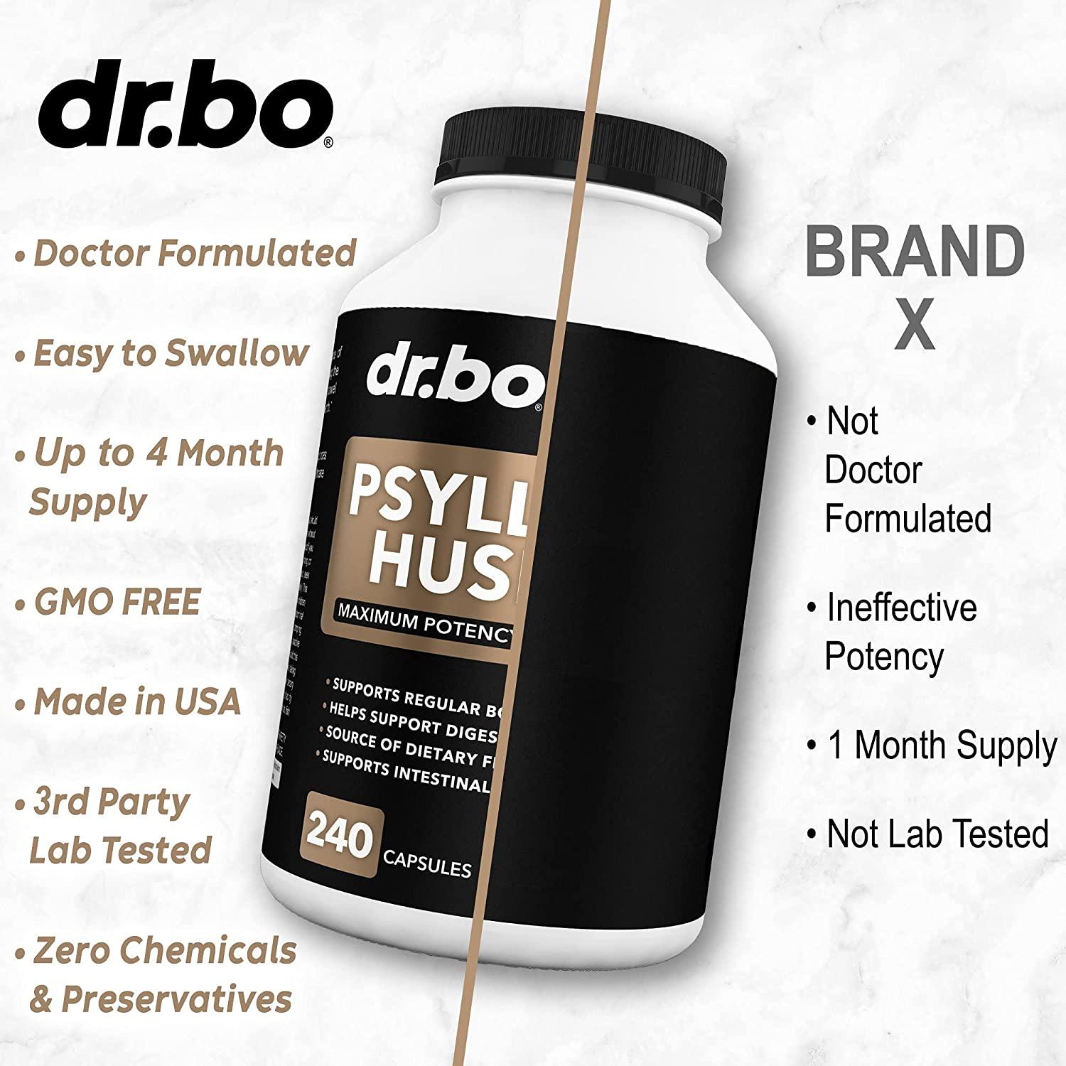 Psyllium Husk Capsule Fiber Supplement Natural Powder Capsules for