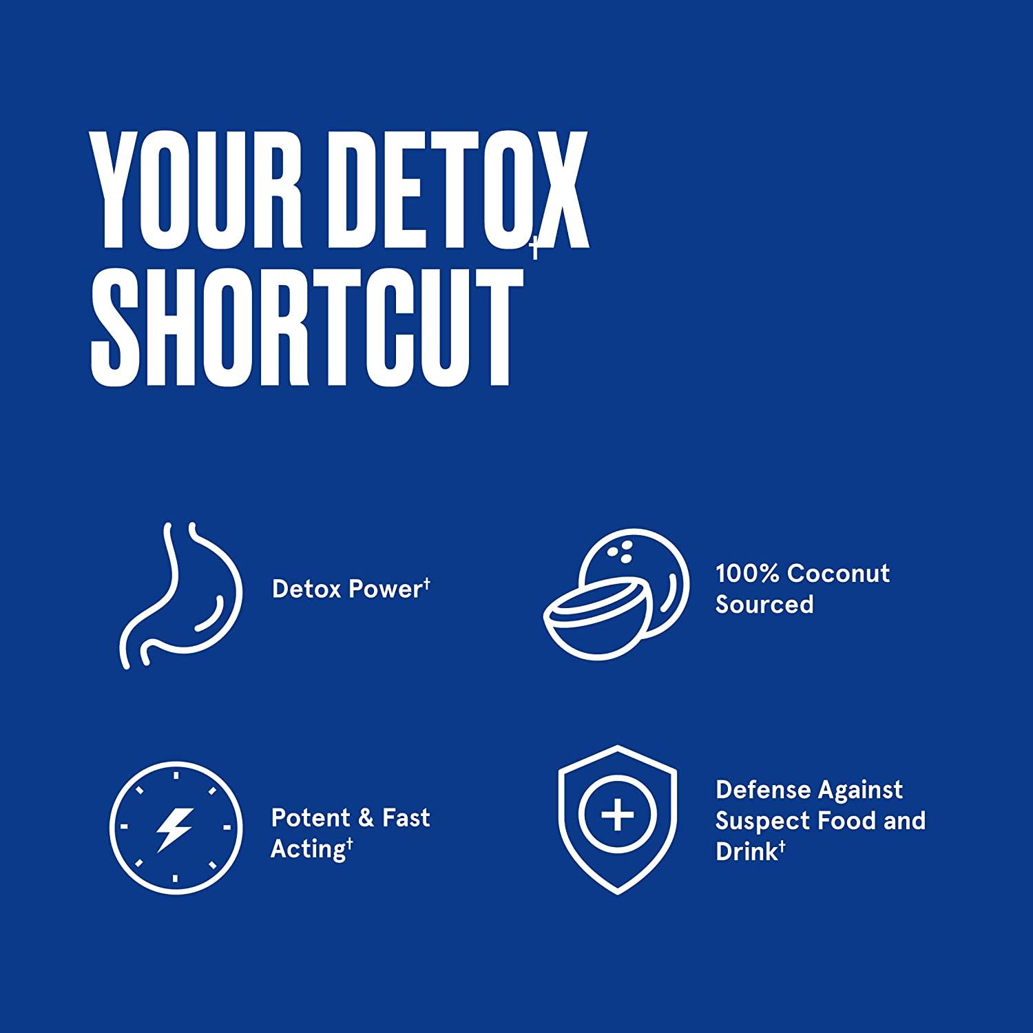 BulletProof Coconut Charcoal Detox & Gas Relief 1000mg 90 Veg Capsules Natural Digestive Support