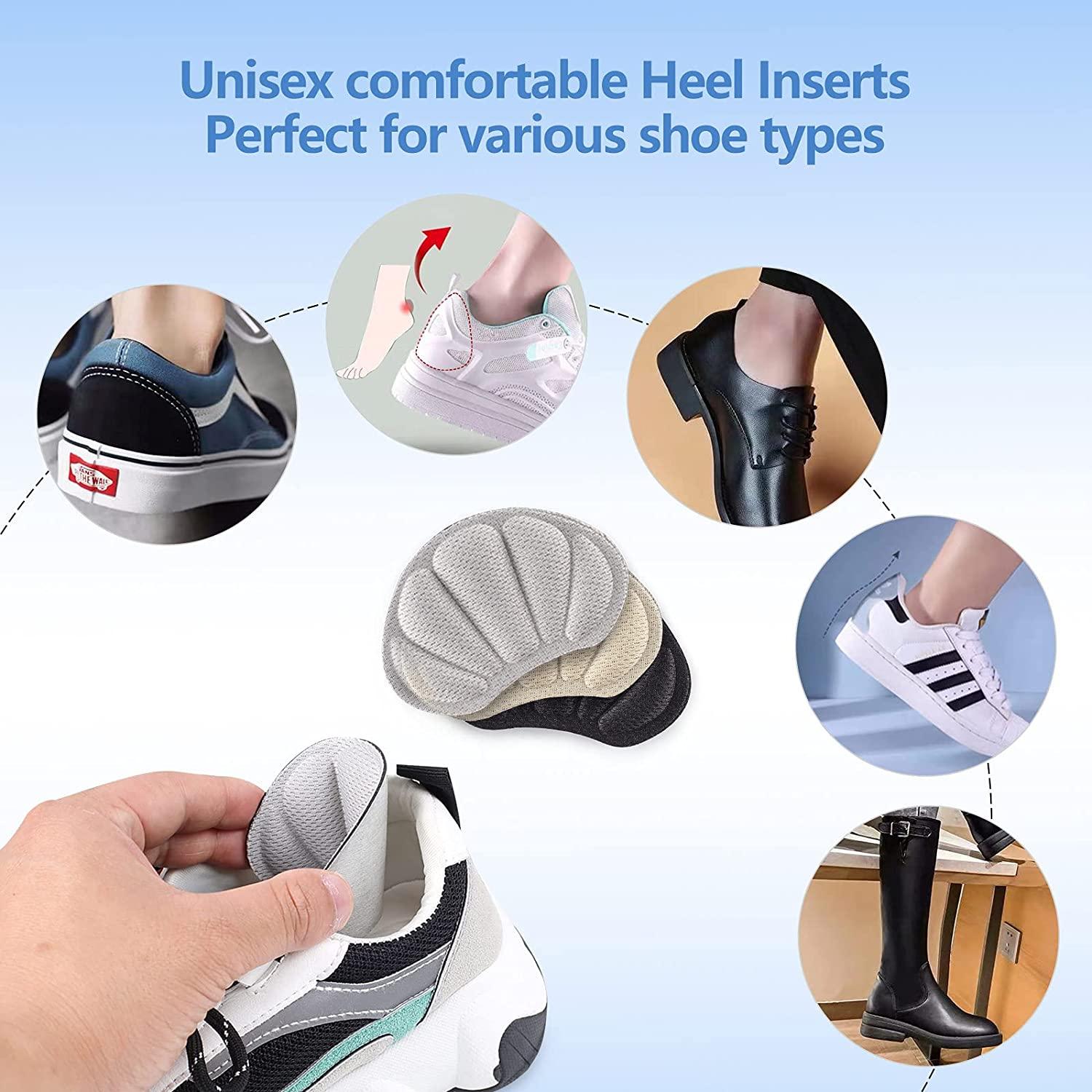 Mesh Soft Heel Grips for Women Men 4 Pieces Heel Grips Pads for