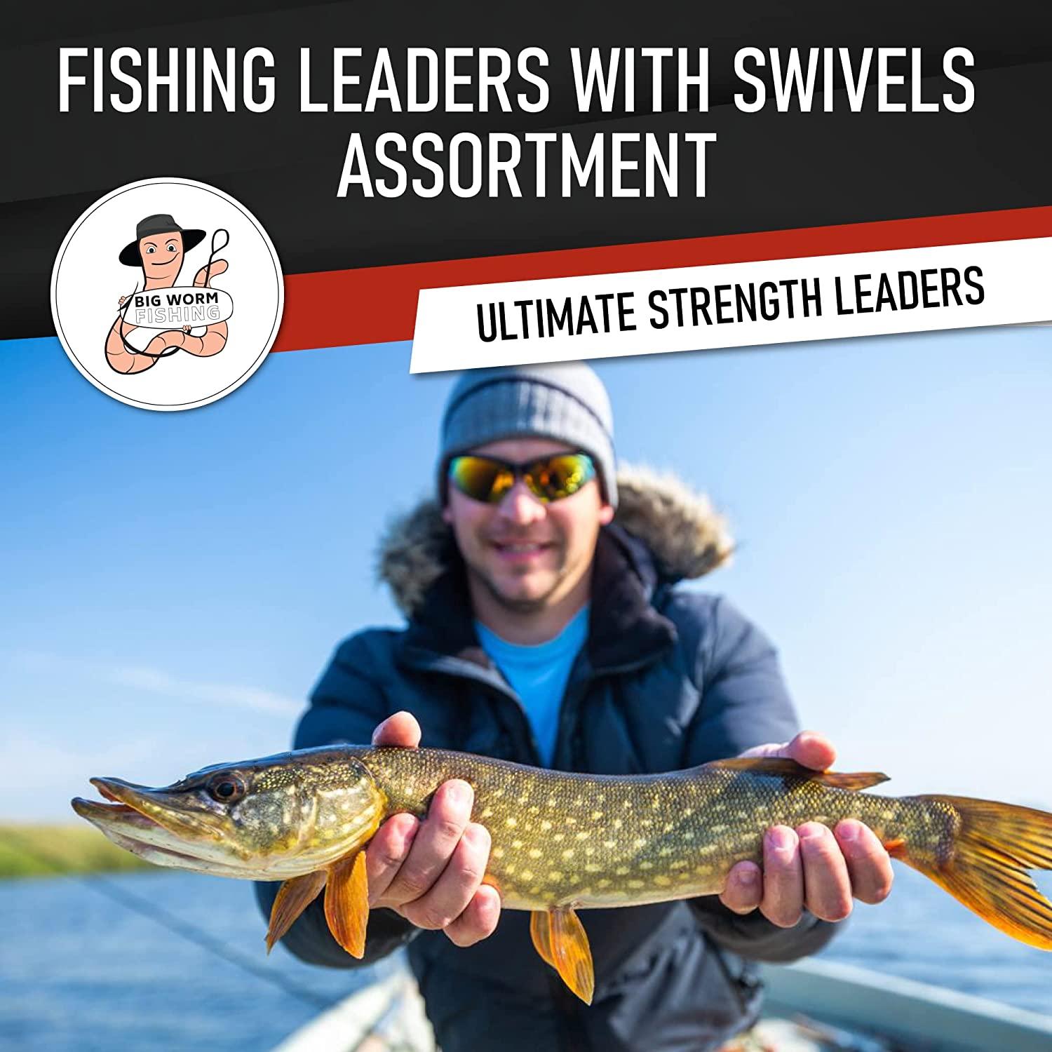 Fishing Leaders with Swivels Assortment Fishing Leader Line for Fishing  Rigs Saltwater & Freshwater Steel Leader Fishing Swivels and Strong Fishing  Line Fishing Tackle