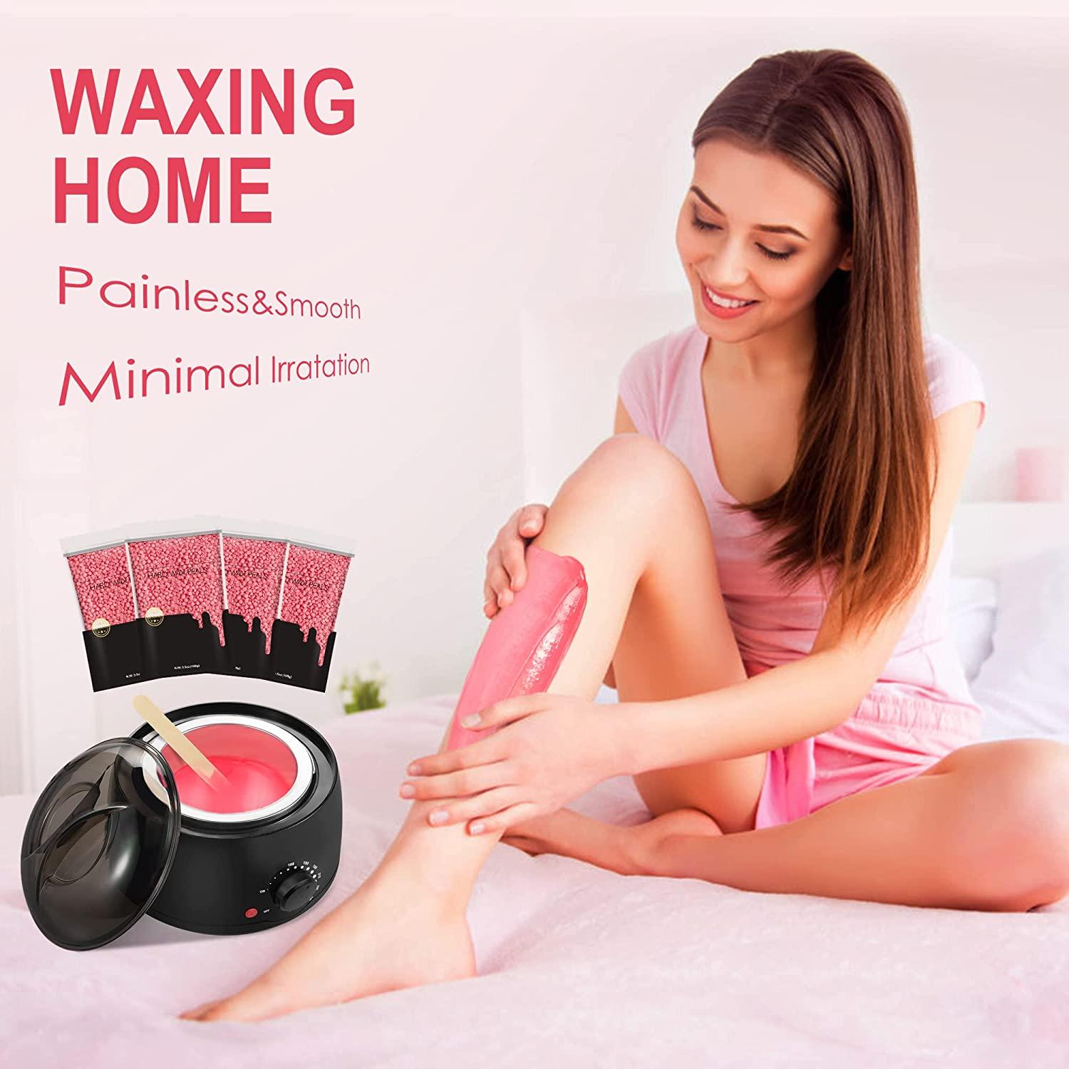 Waxing Kit for Coarse Hair Removal, Wax Warmer Kit for Brazilian Bikini