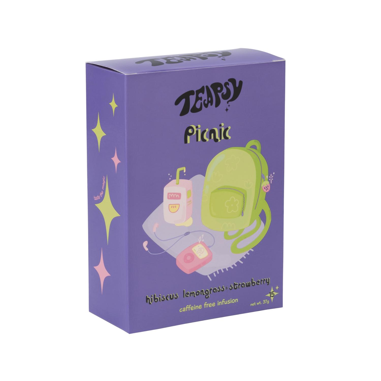 Picnic - Hibiscus Lemongrass & Strawberry Herbal Tea TEAPSY Caffeine ...