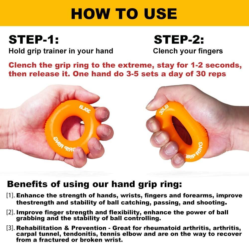 Boaton Hand Grips for Home Workouts Like Basketball, Football, Pull-ups,  Weightlifting, Rock Climbing, Basketball Football Training Equipment,  Pull-ups Basketball Football Gear for Boys and Girls 30LB-orange