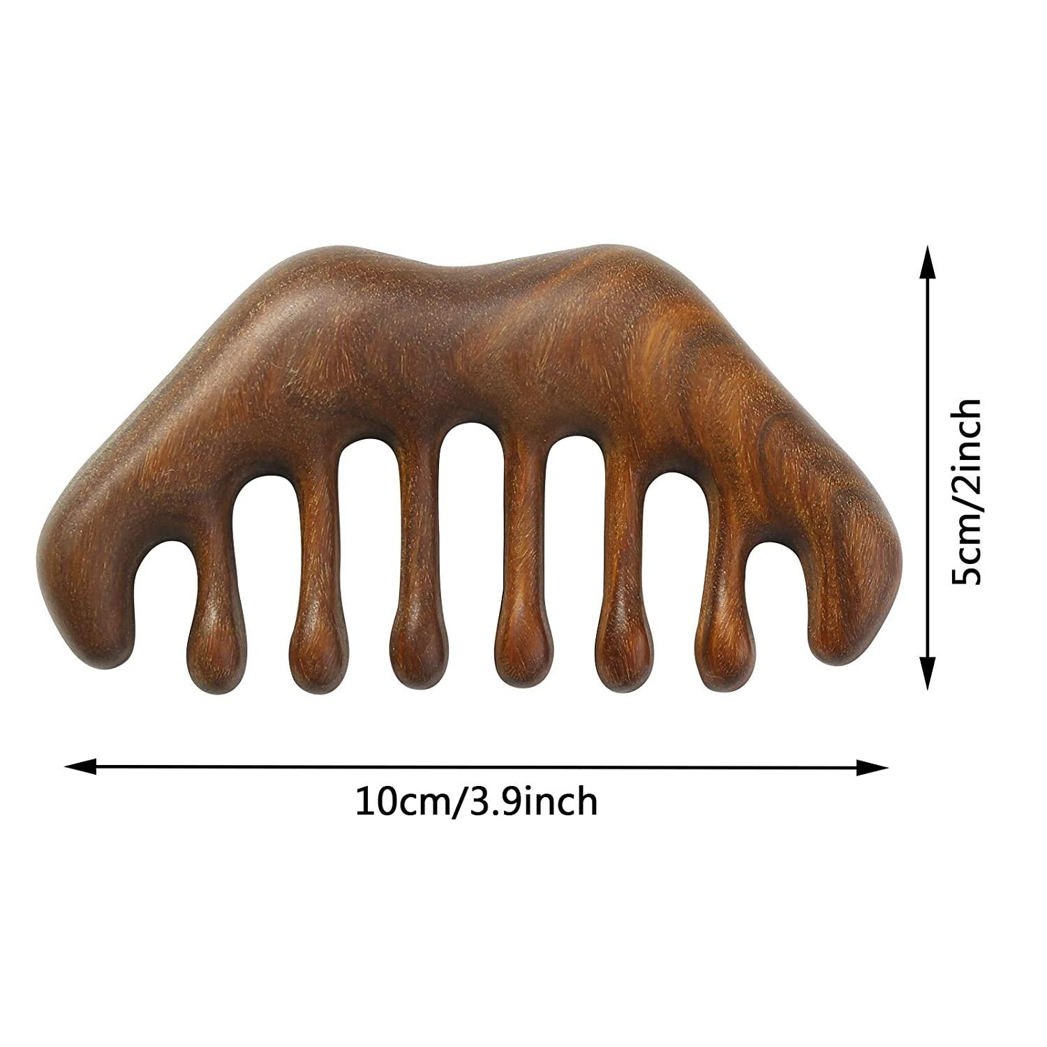 Wooden CombNatural Wood Wide Tooth Hair Comb Scraping Scalp Massage