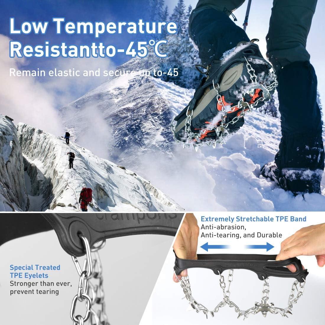 IC7 Crampons Ice Cleats For Shoes And Boots Lightweight Stainless Steel