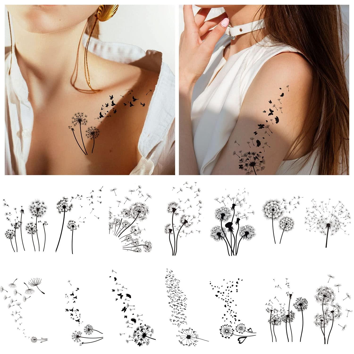 Buy Dandelion Flower Temporary Tattoo Online in India - Etsy