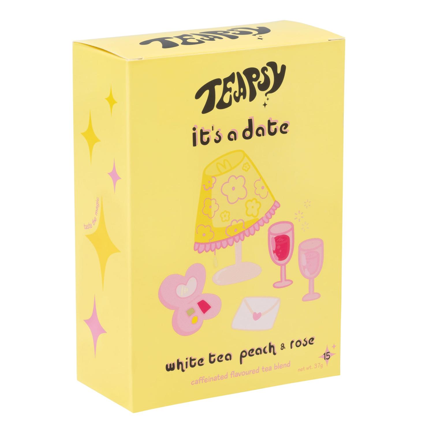 Teapsy Tea - It's a Date White Tea Peach & Rose Flavor - 15 Teabags ...