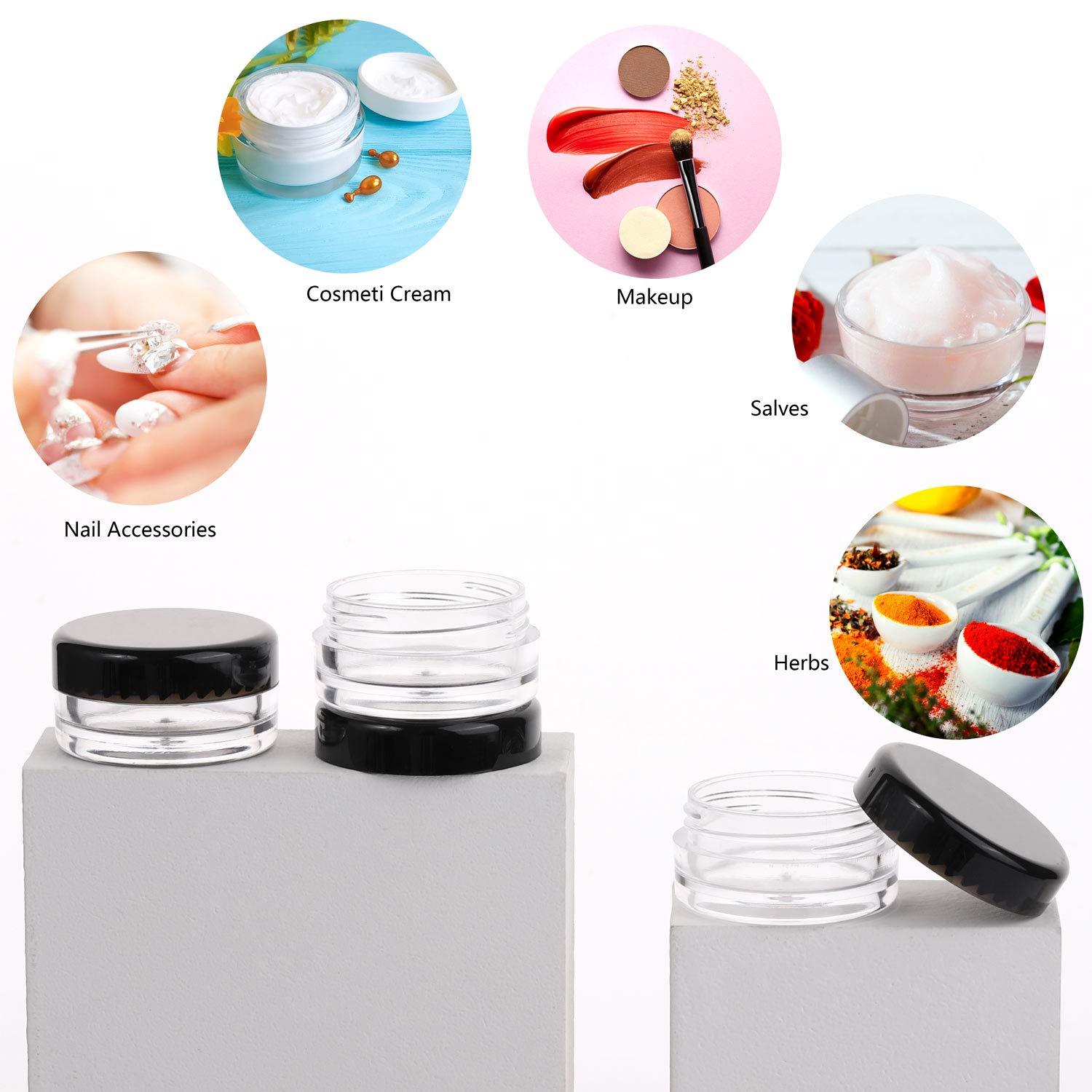 100 Count 10g Small Round Sample Cosmetic Jars with Lids Makeup