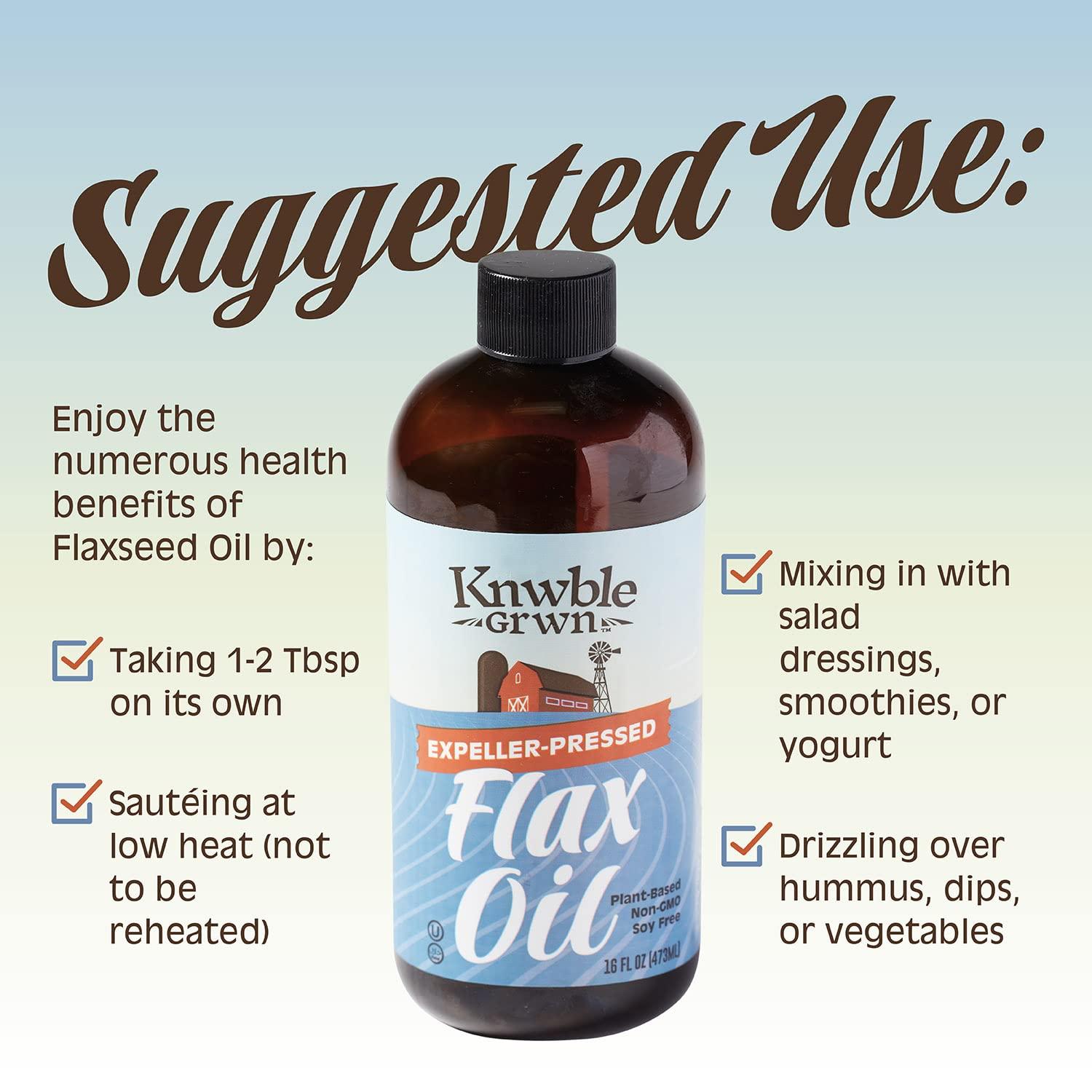 KNWBLE GRWN Pure Flaxseed Oil, Fresh, Expeller Pressed, PlantBased
