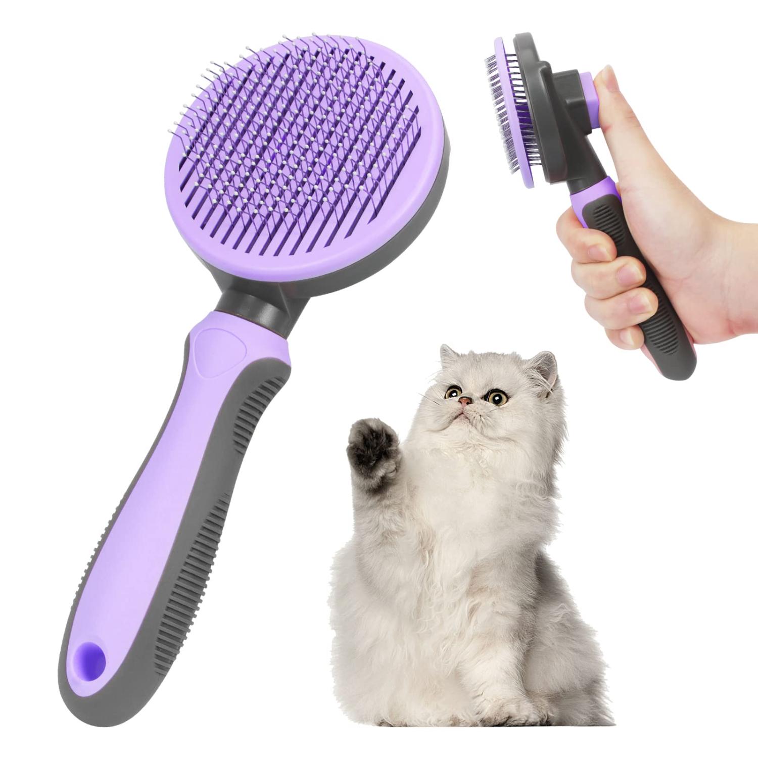 FYY Dog and Cat Brush for Shedding, Self Cleaning Dog Grooming Brush