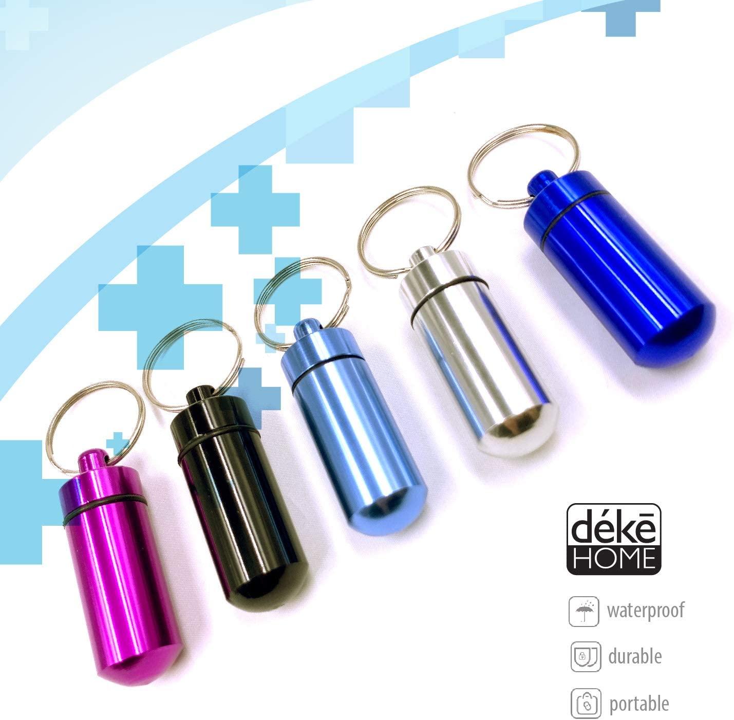 Waterproof Pill Bottle Aluminum, 8pcs Outdoor Capsule Keychain