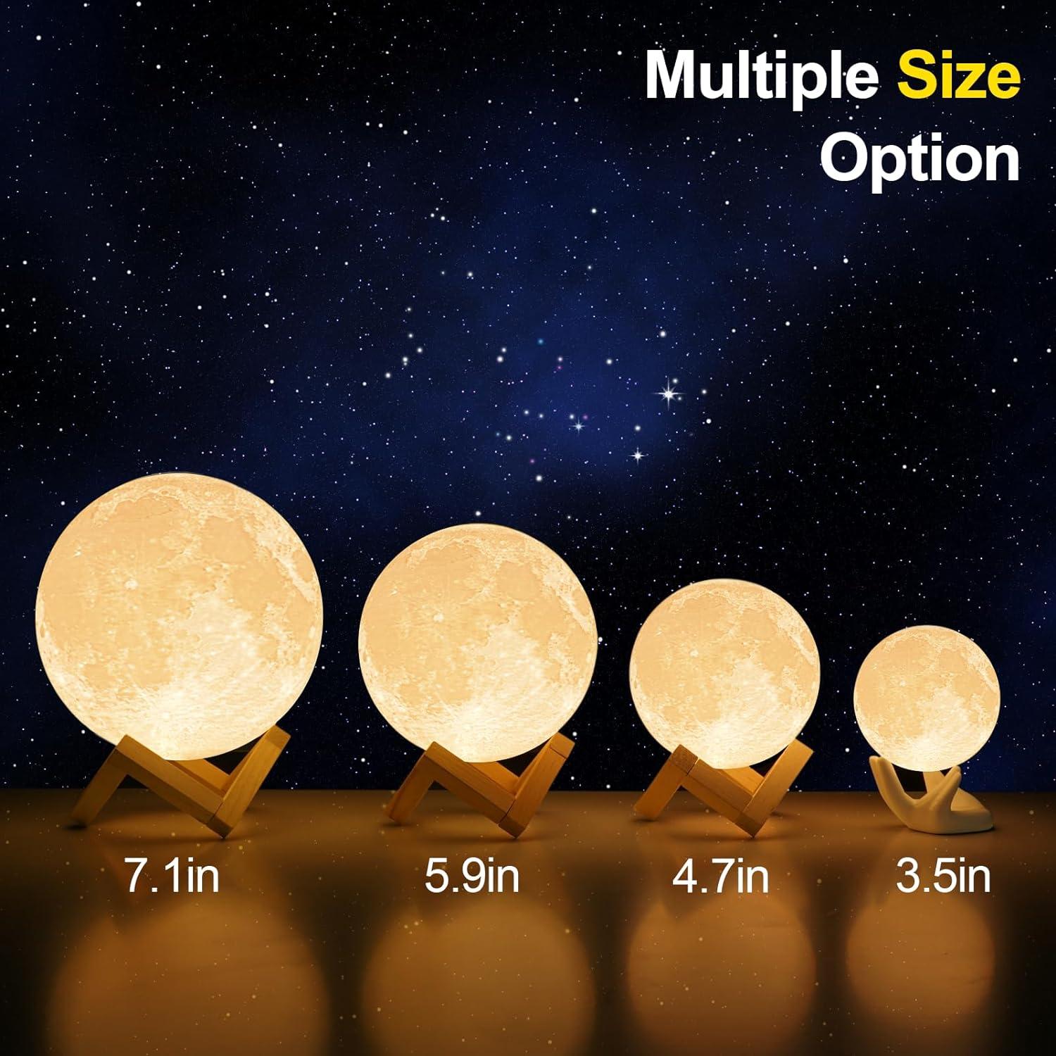 Buy One94Store 3D Moon Lamp 7 Colour Changeable Sensor Moon Night Light Lamp, Touch Control, Moonlight Lamp With Stand & USB For Bedrooms Valentine Gifts, Festival, Wedding Gifts (13 Cm) Plastic, LED
