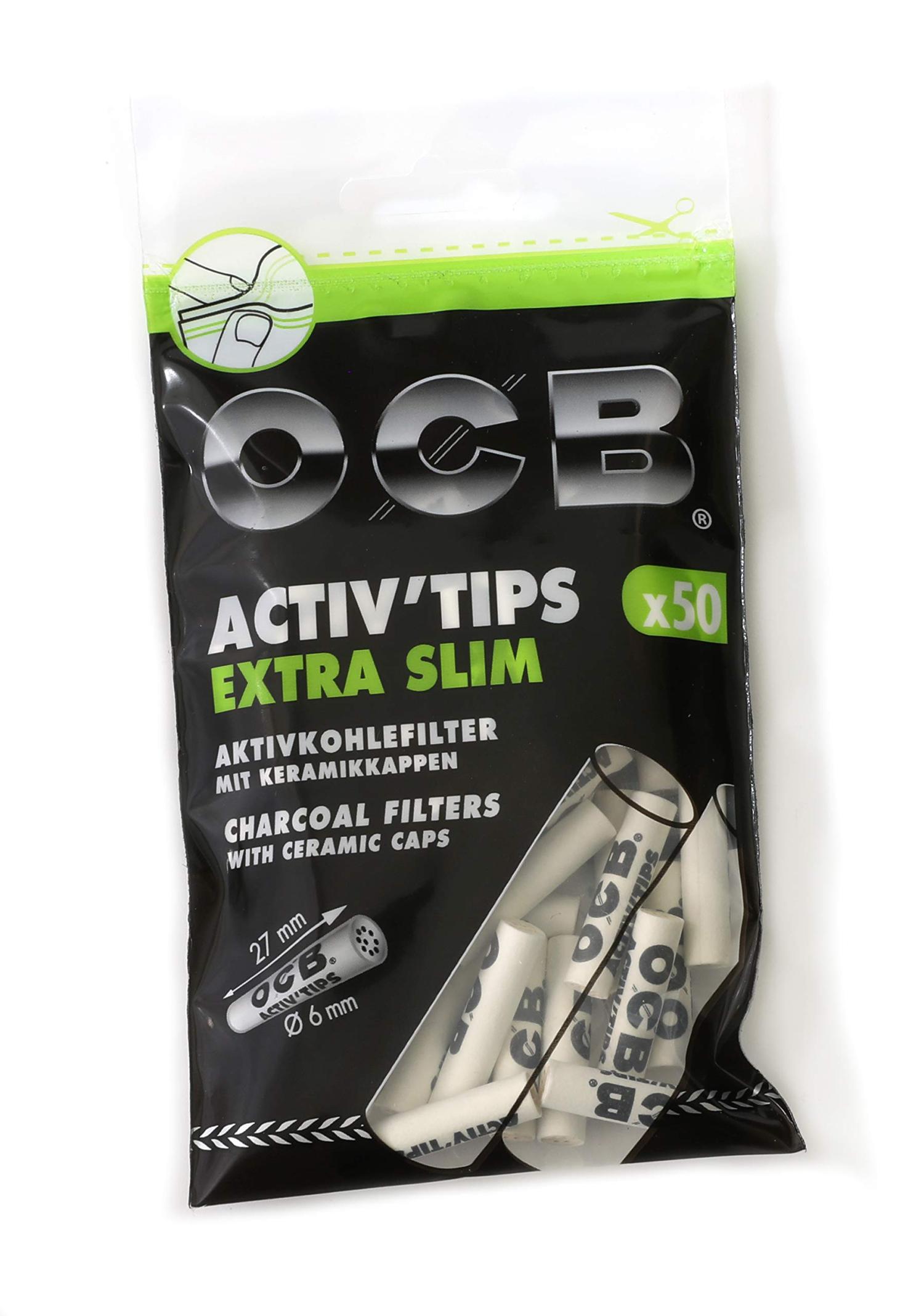 OCB Charbon Actif Filtre Slim Activ Tips - MajorSmoker