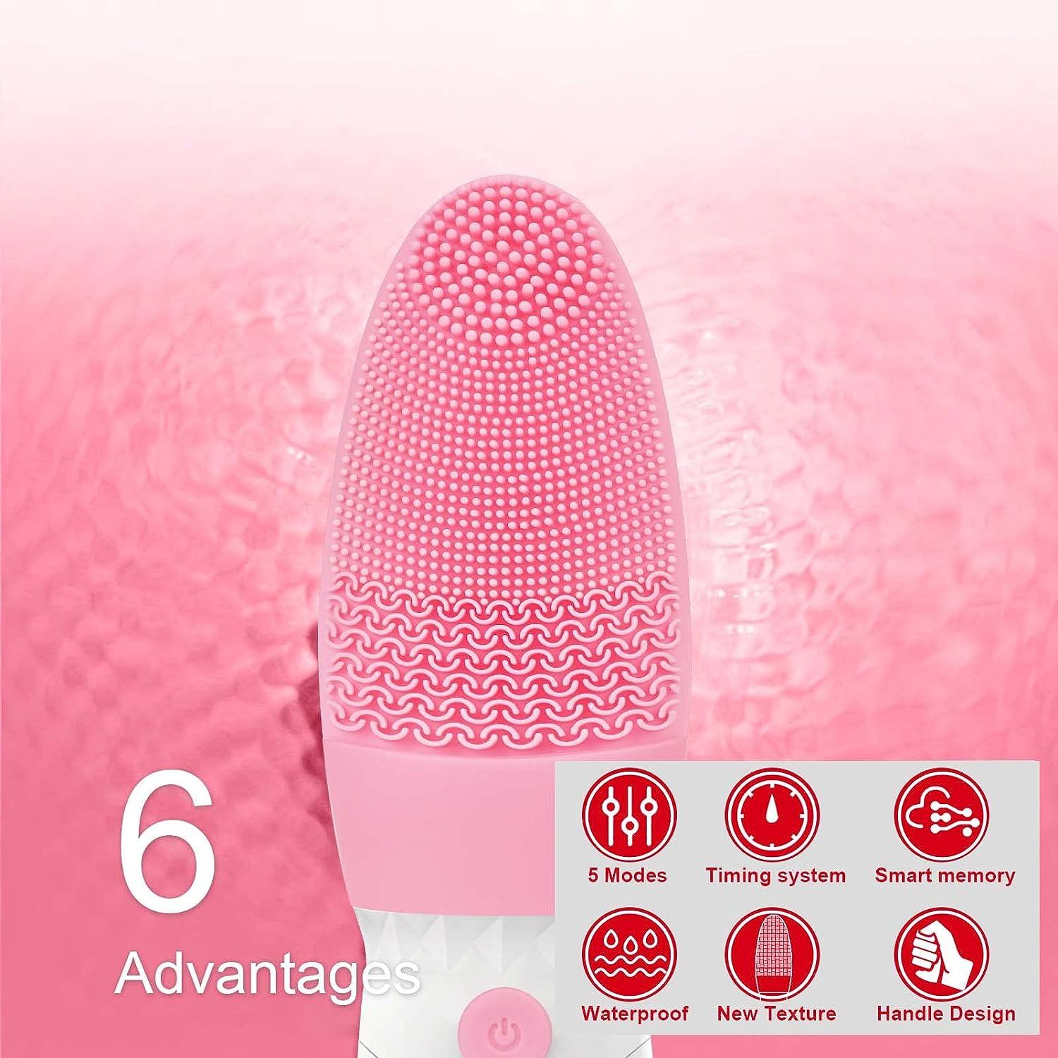Sonic Facial Cleansing Brush - Waterproof Silicone Face Scrubber with Vibrating  Cleanser, Exfoliating Face Brush - USB Rechargeable | Buy Now with Express  International Delivery | GoSupps.com