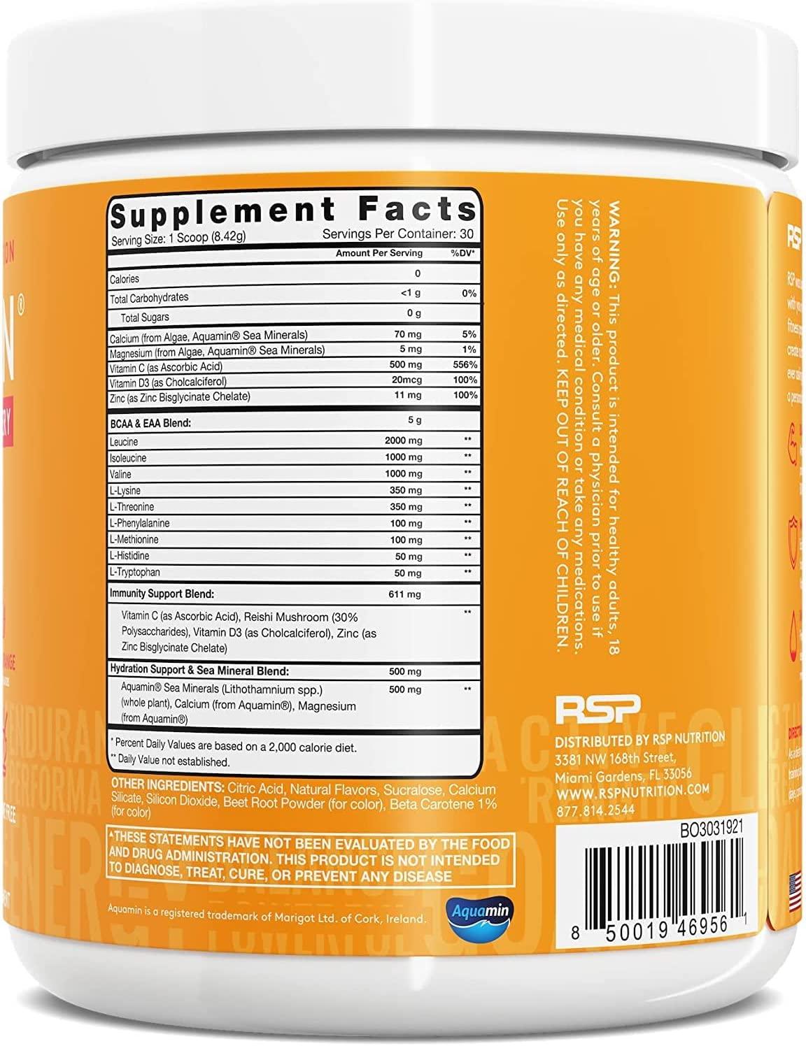 RSP AminoLean Recovery Post Workout BCAAs Amino Acids Supplement
