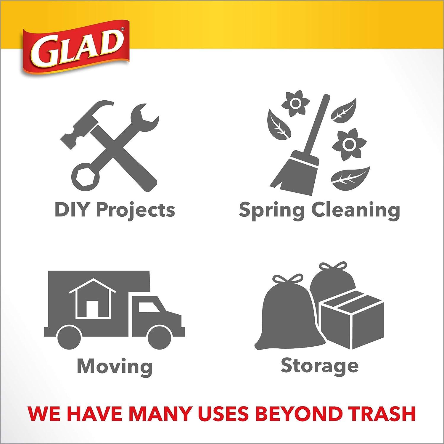 Glad® Large Drawstring Trash Bags, Force Flex With Clorox™, 30 Gallon Black Trash  Bags, Mountain Air, 50 Count, Large