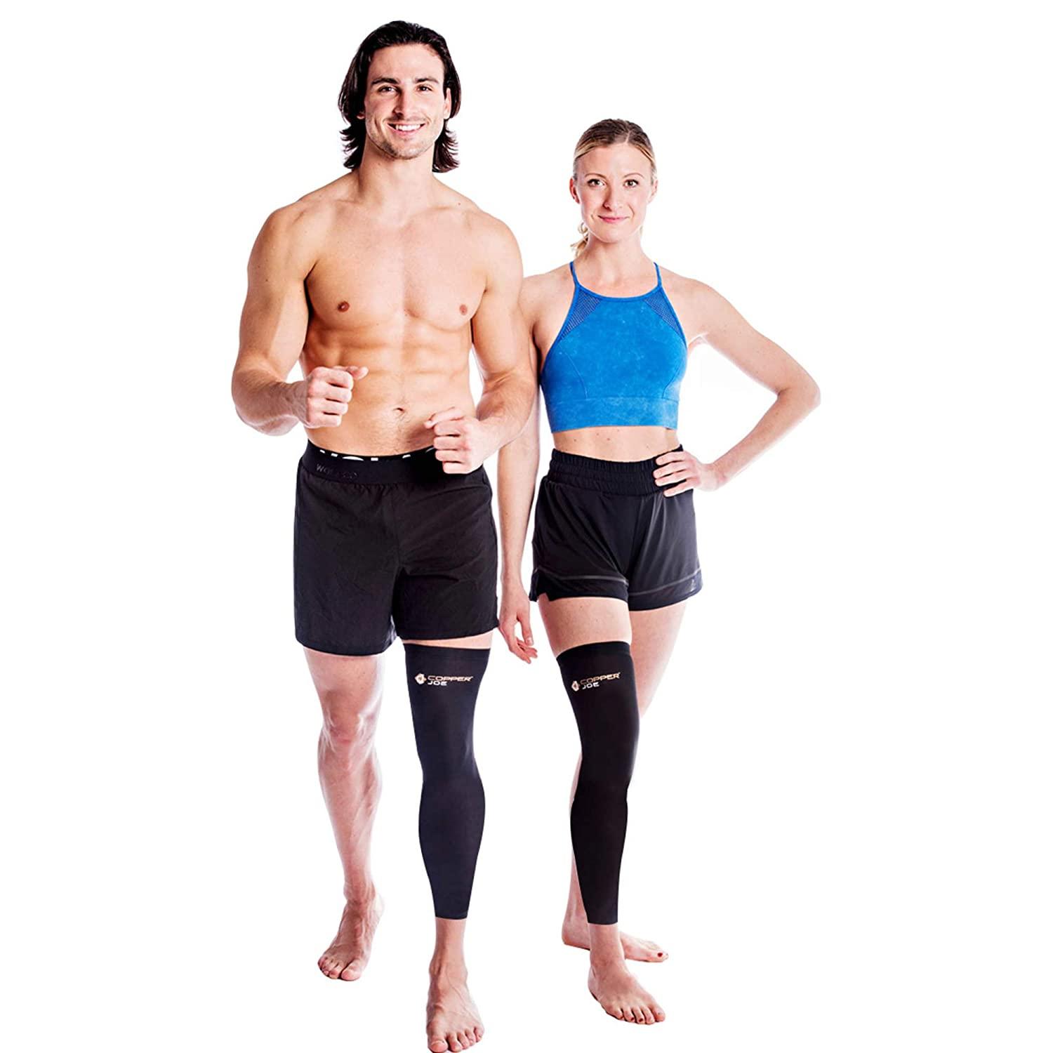 Copper Joe Full Leg Compression Sleeve - Ultimate Copper Infused, Support  for Knee, Thigh, Calf, Arthritis, Running and Basketball. Single Leg Pant  For Men & Women (Large) Large (Pack of 1)